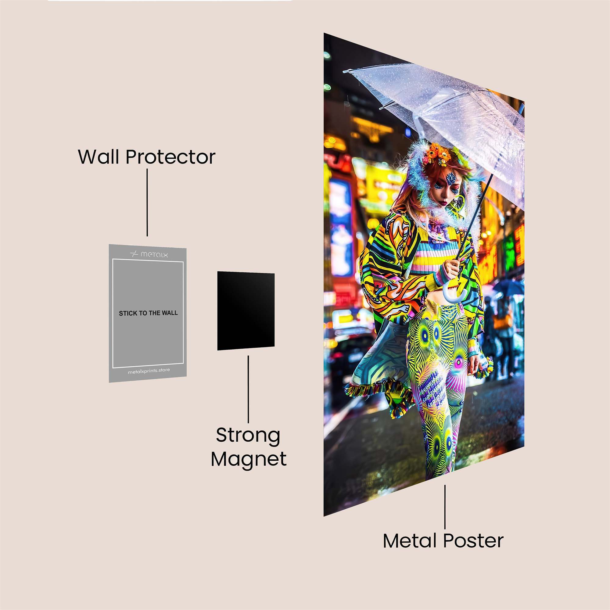 Neon Whimsy Safe Wall Magnetic / M