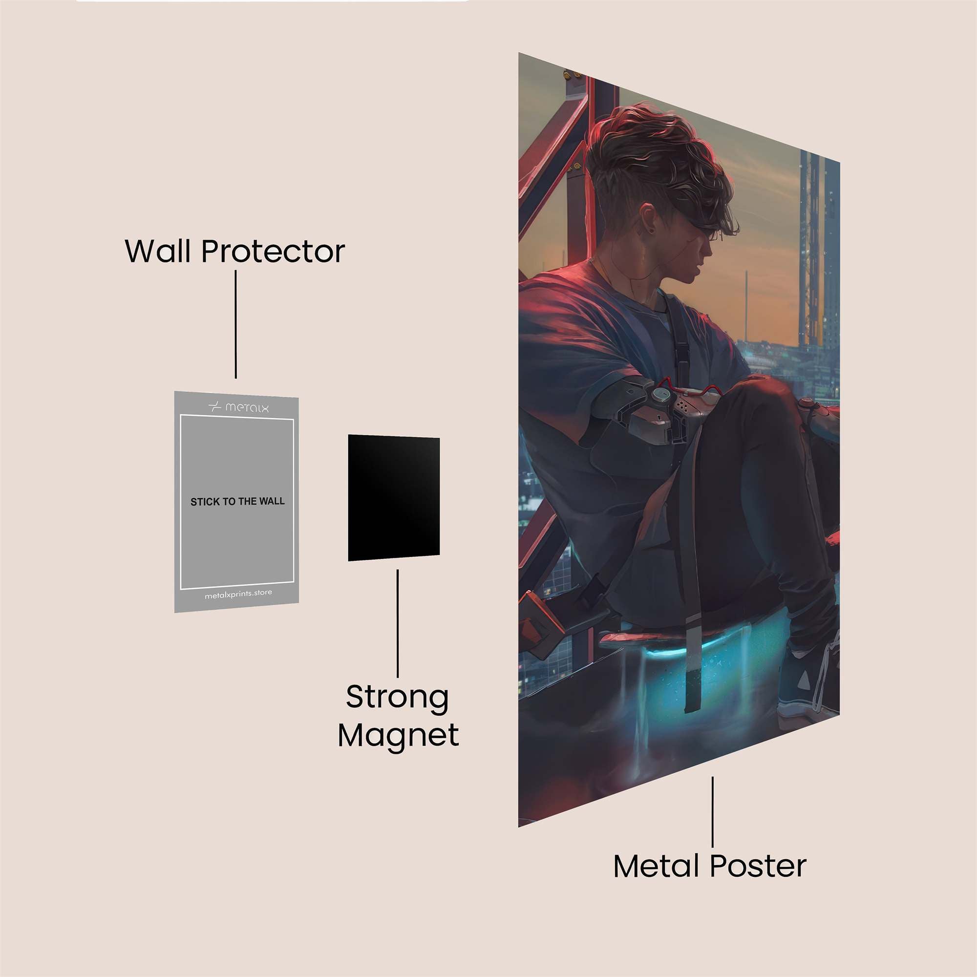 Cyberpunk Solitude Safe Wall Magnetic / M