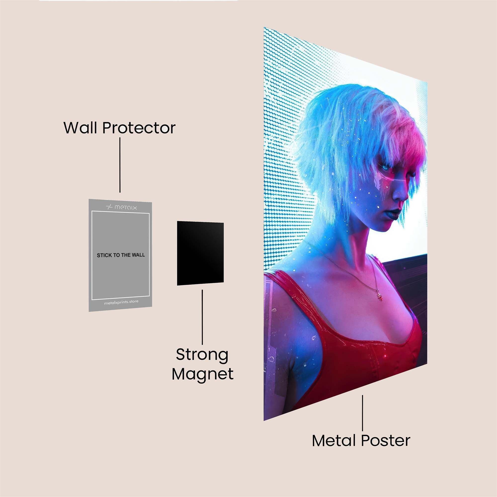 Cyberpunk Elegance Safe Wall Magnetic / M