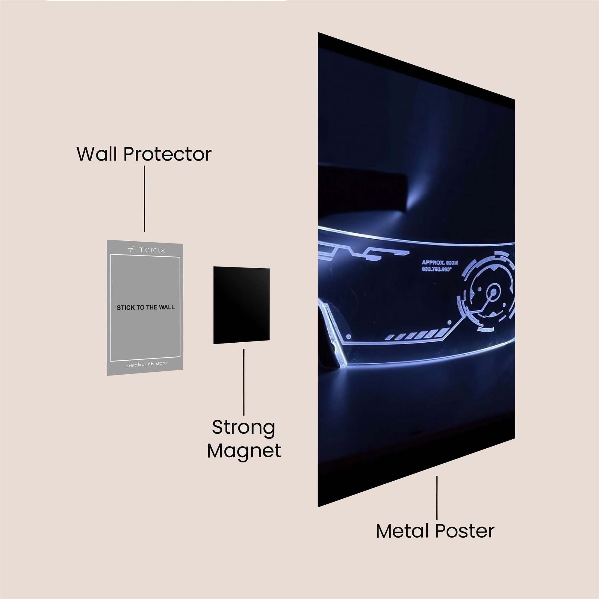 Glow Futuristic Safe Wall Magnetic / M