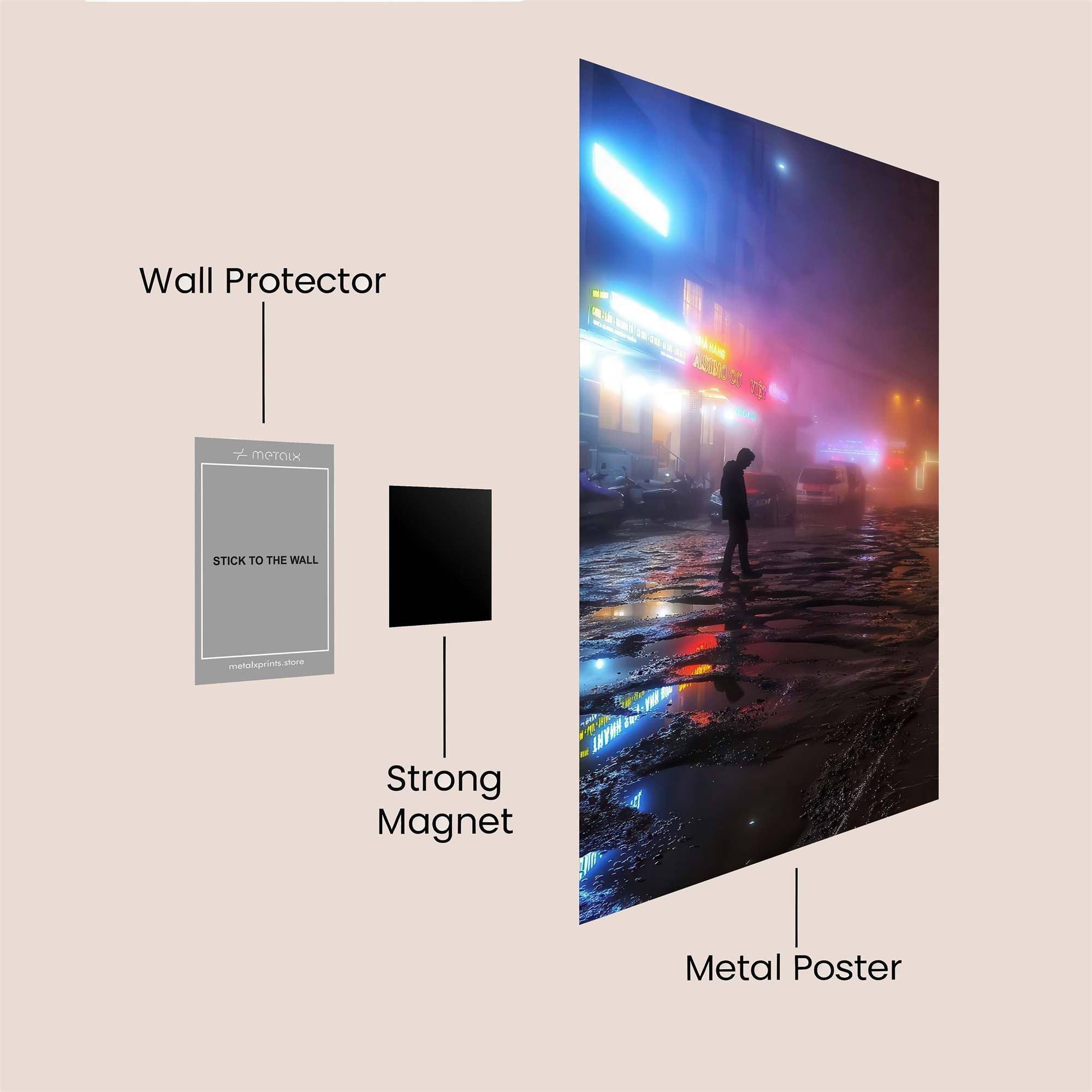 Neon Solitude Safe Wall Magnetic / M