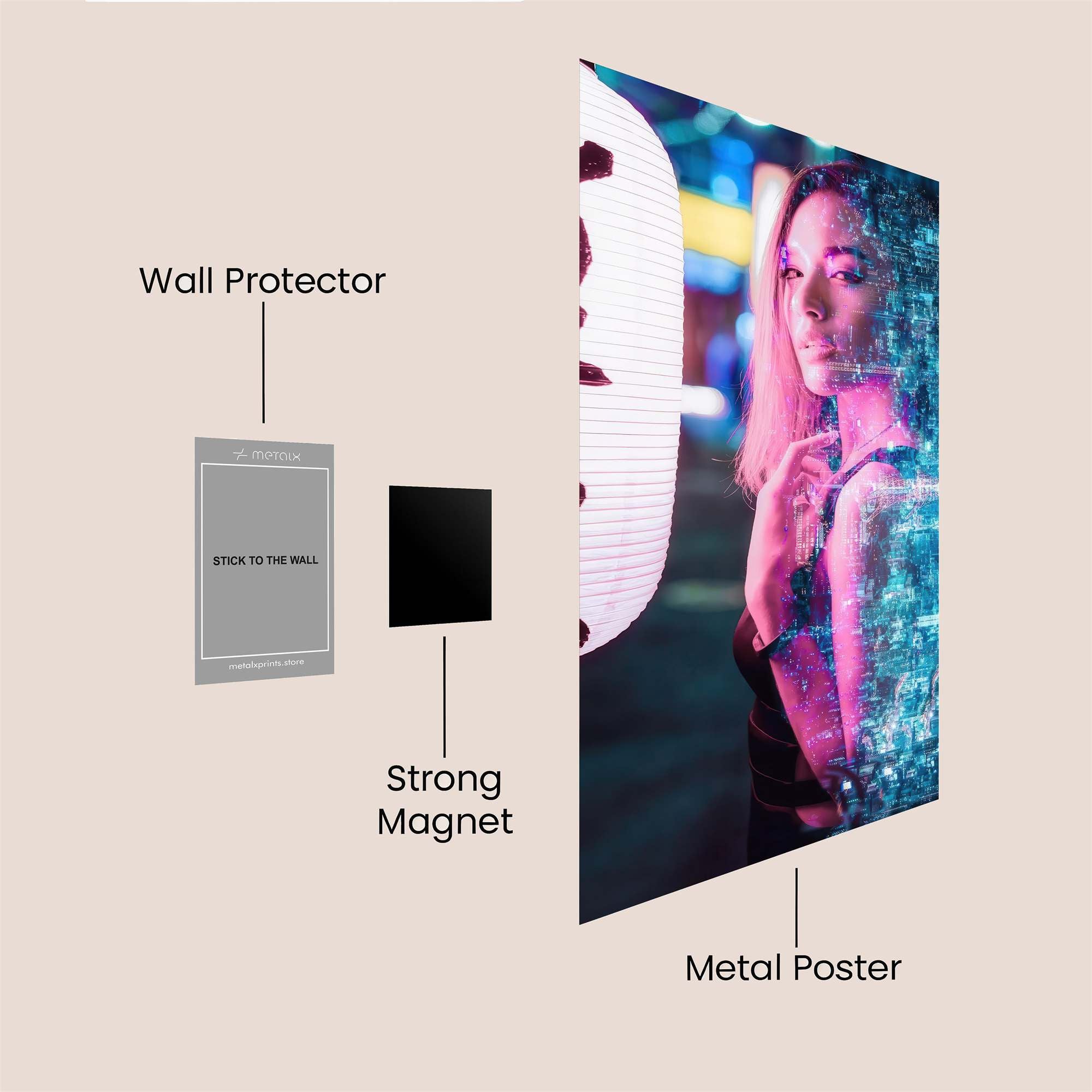 Neon Fusion Safe Wall Magnetic / M