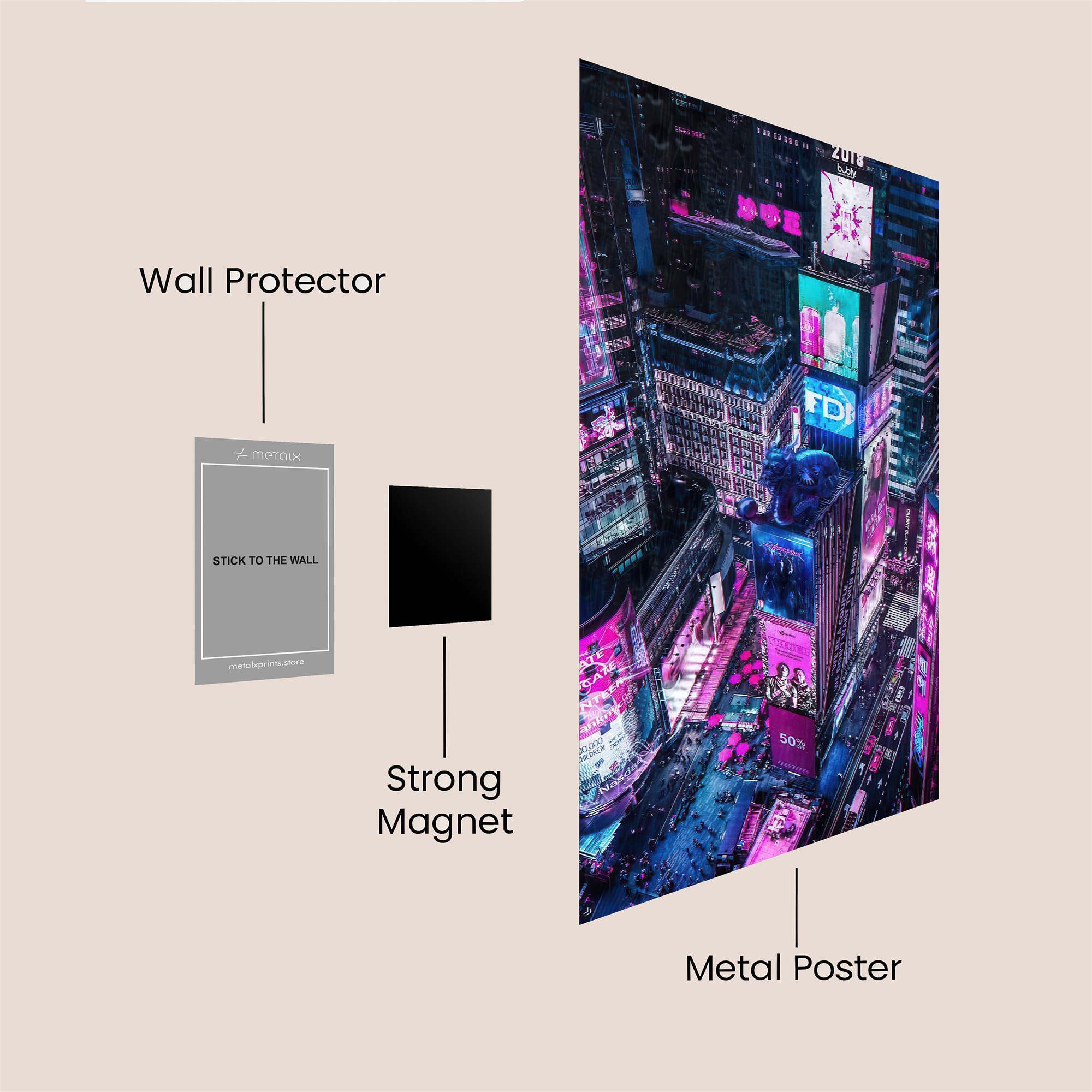 Neon Pulse Safe Wall Magnetic / M
