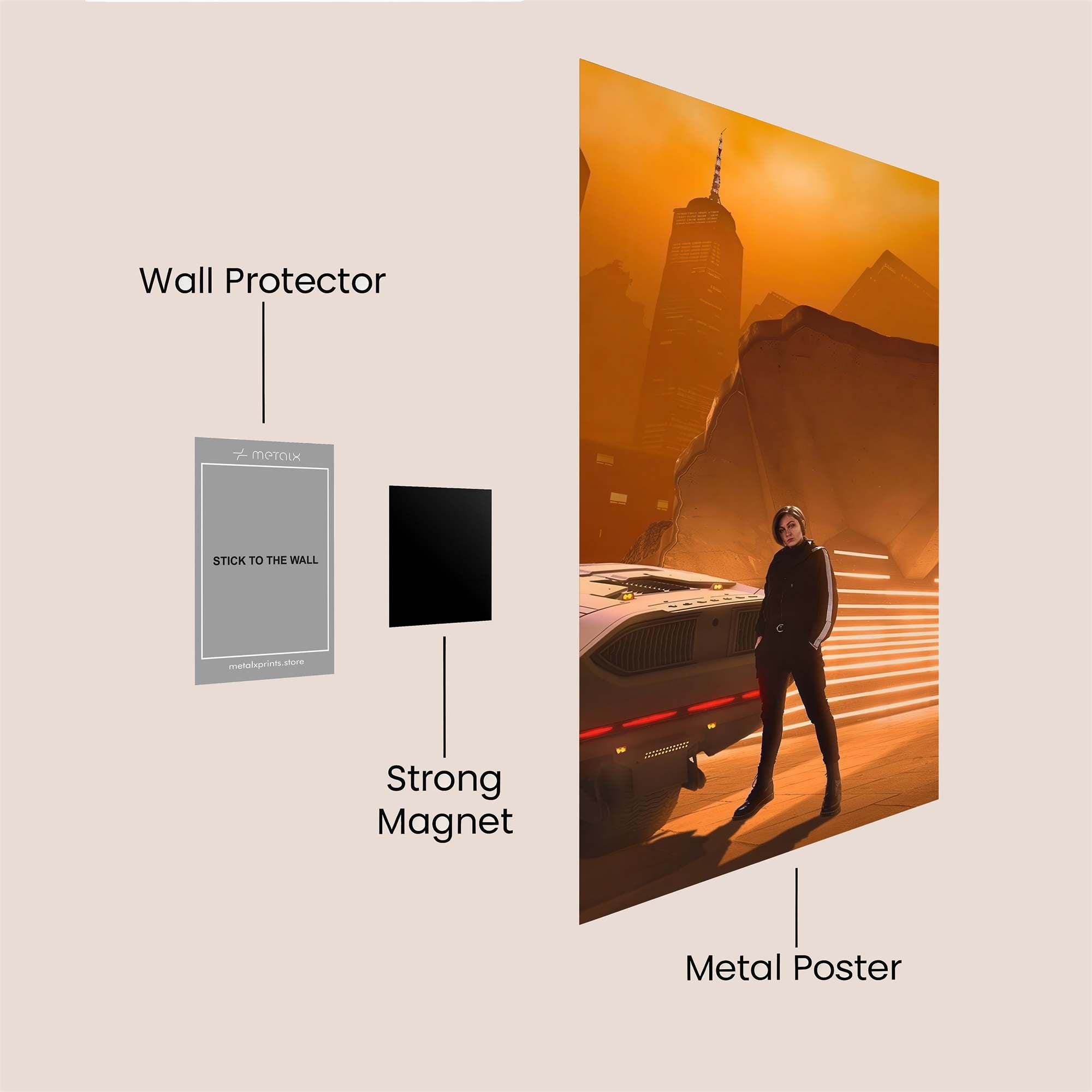 Cyberpunk Dawn Safe Wall Magnetic / M