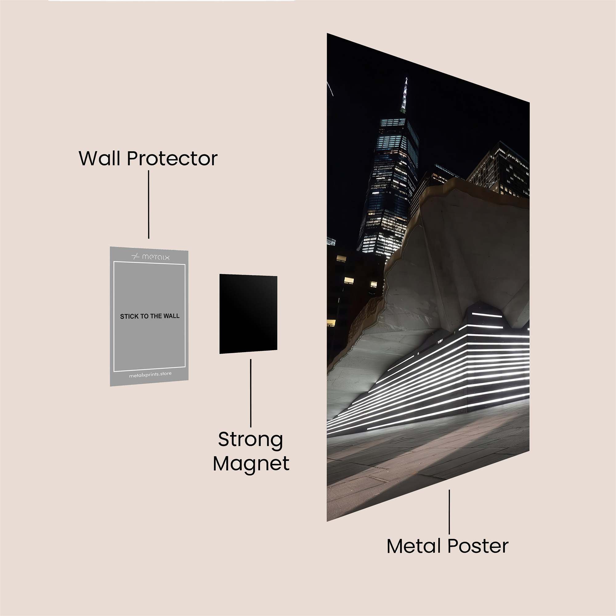Freedom Illuminated Safe Wall Magnetic / M