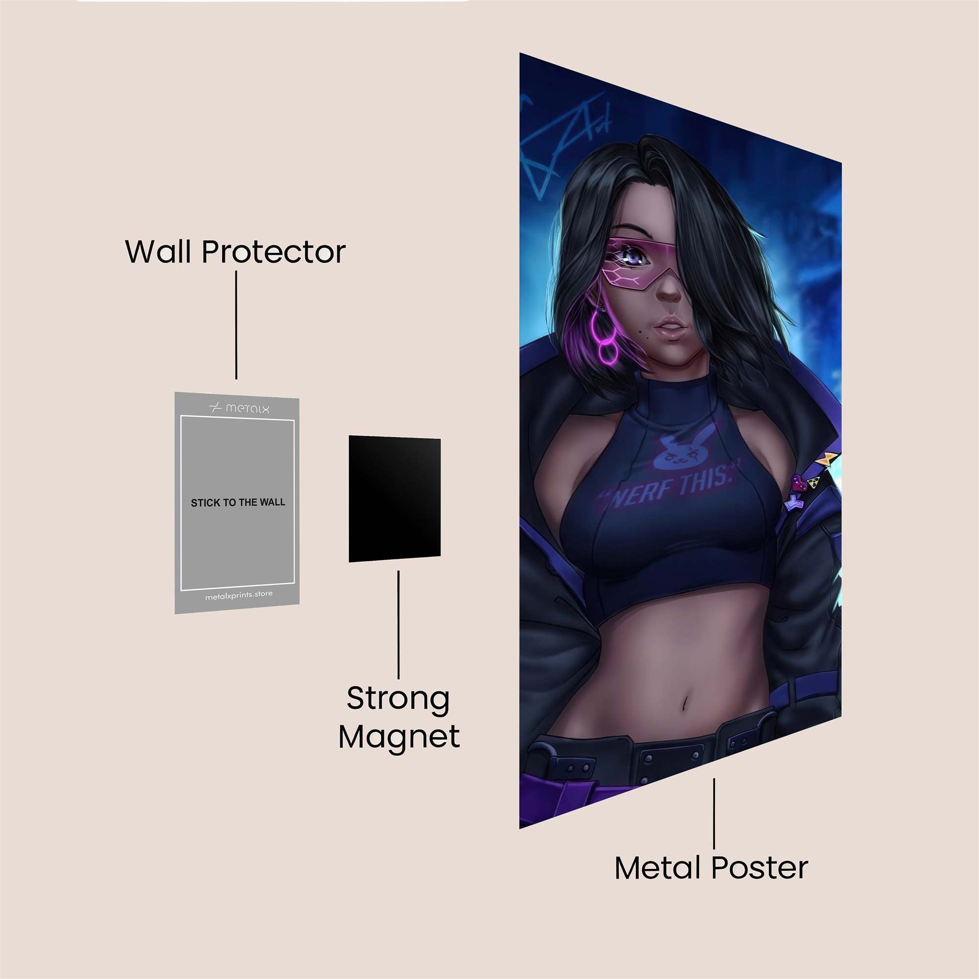 Cyber Rebel Safe Wall Magnetic / M