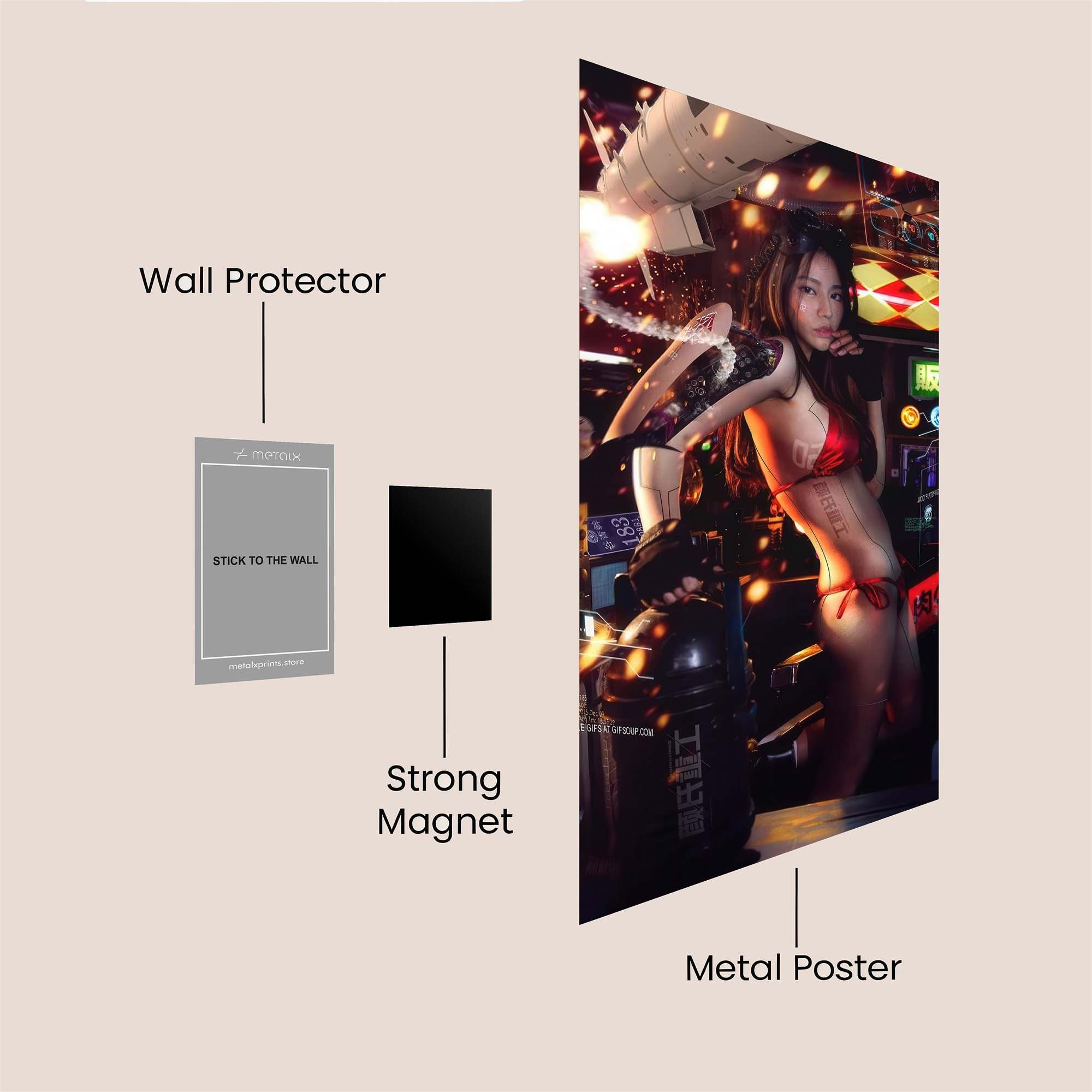 Neon Warrior Safe Wall Magnetic / M