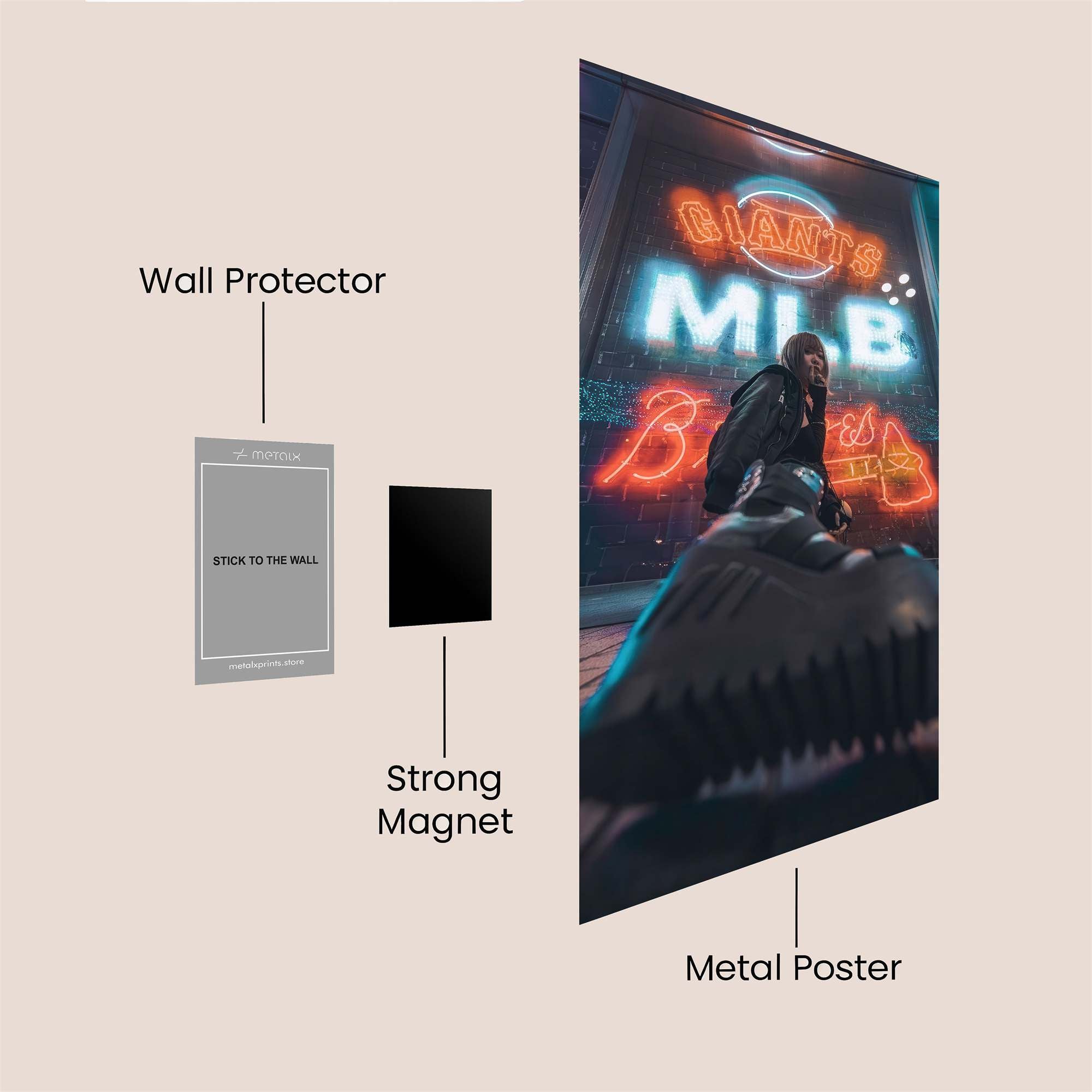 Neon Vibe Safe Wall Magnetic / M