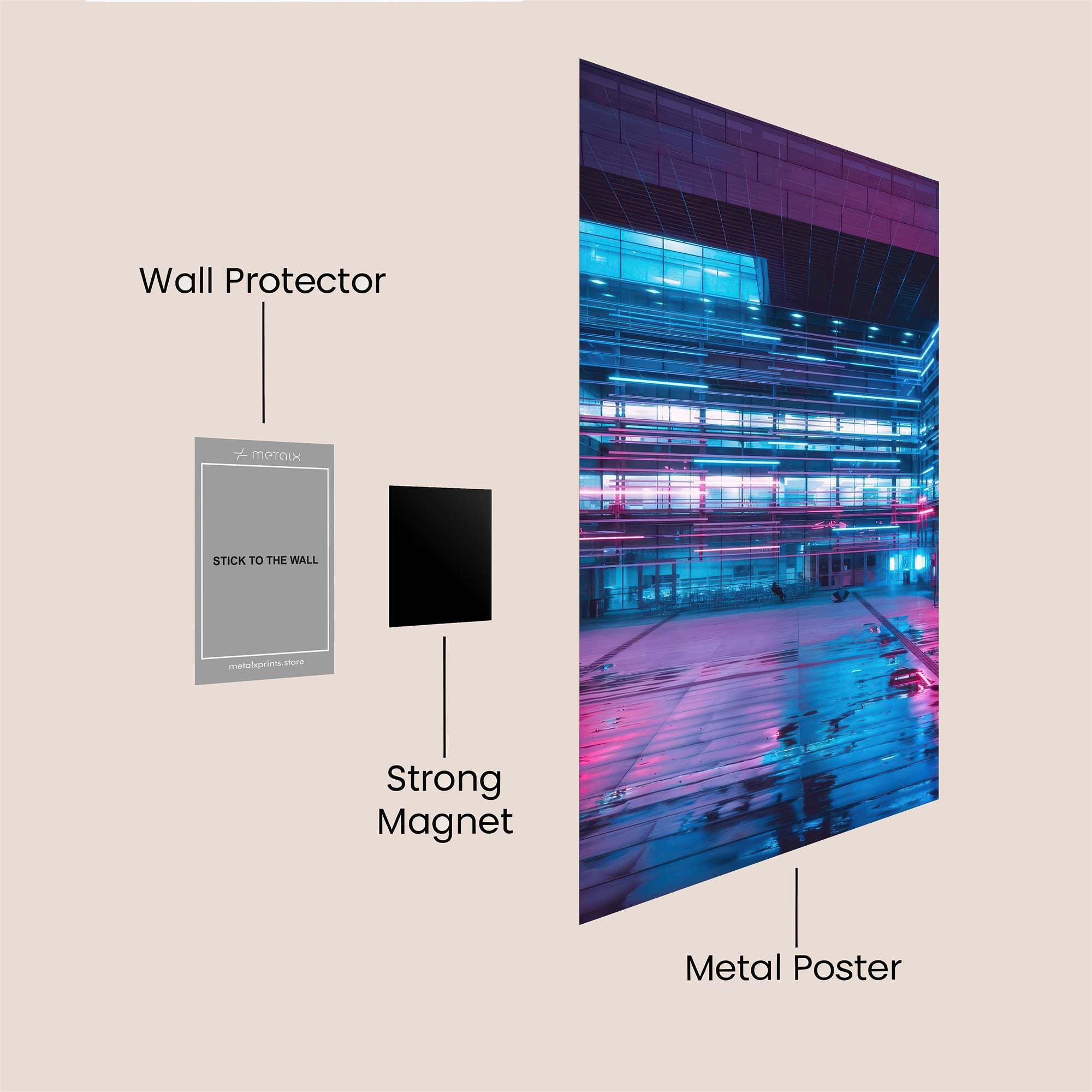 Neon Dreamscape Safe Wall Magnetic / M