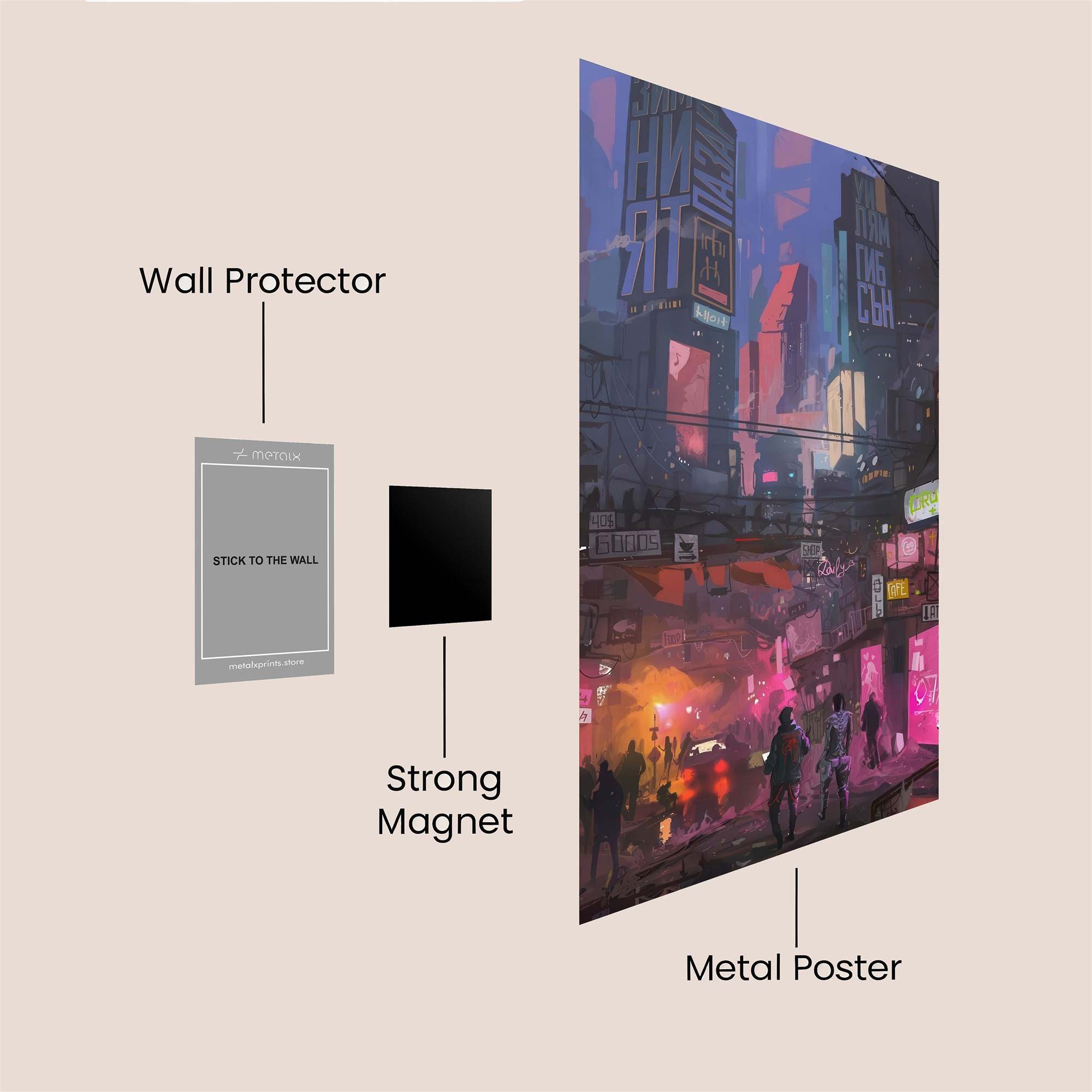Neon Dreamscape Safe Wall Magnetic / M