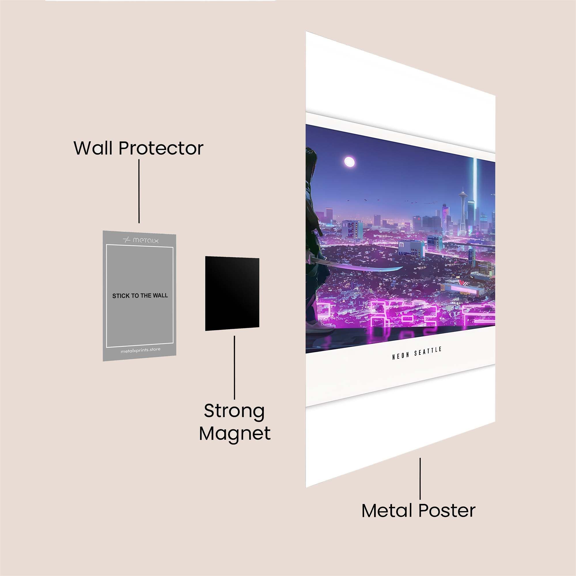 Neon Sentinel Safe Wall Magnetic / M