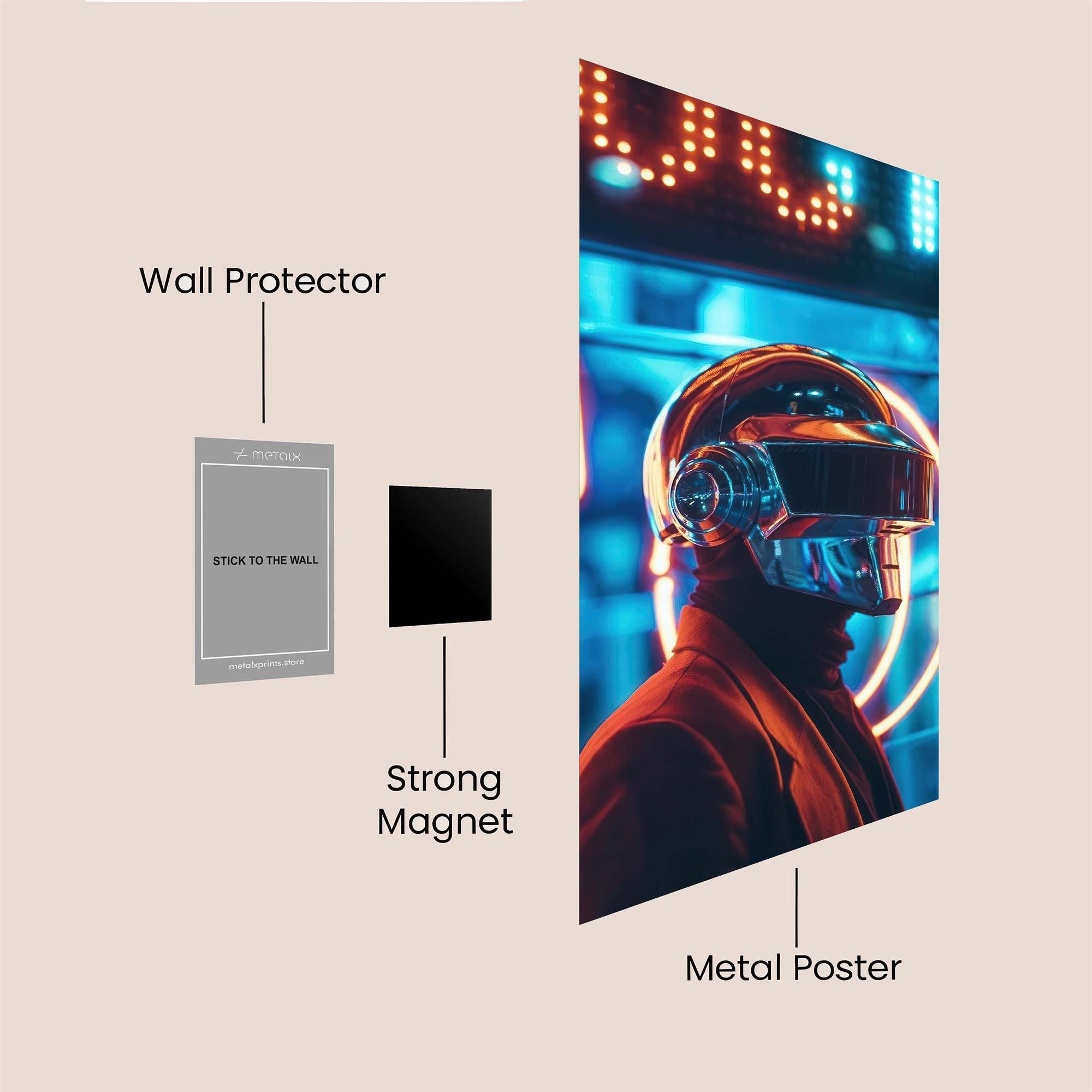 DaftPunkVibrant Safe Wall Magnetic / M