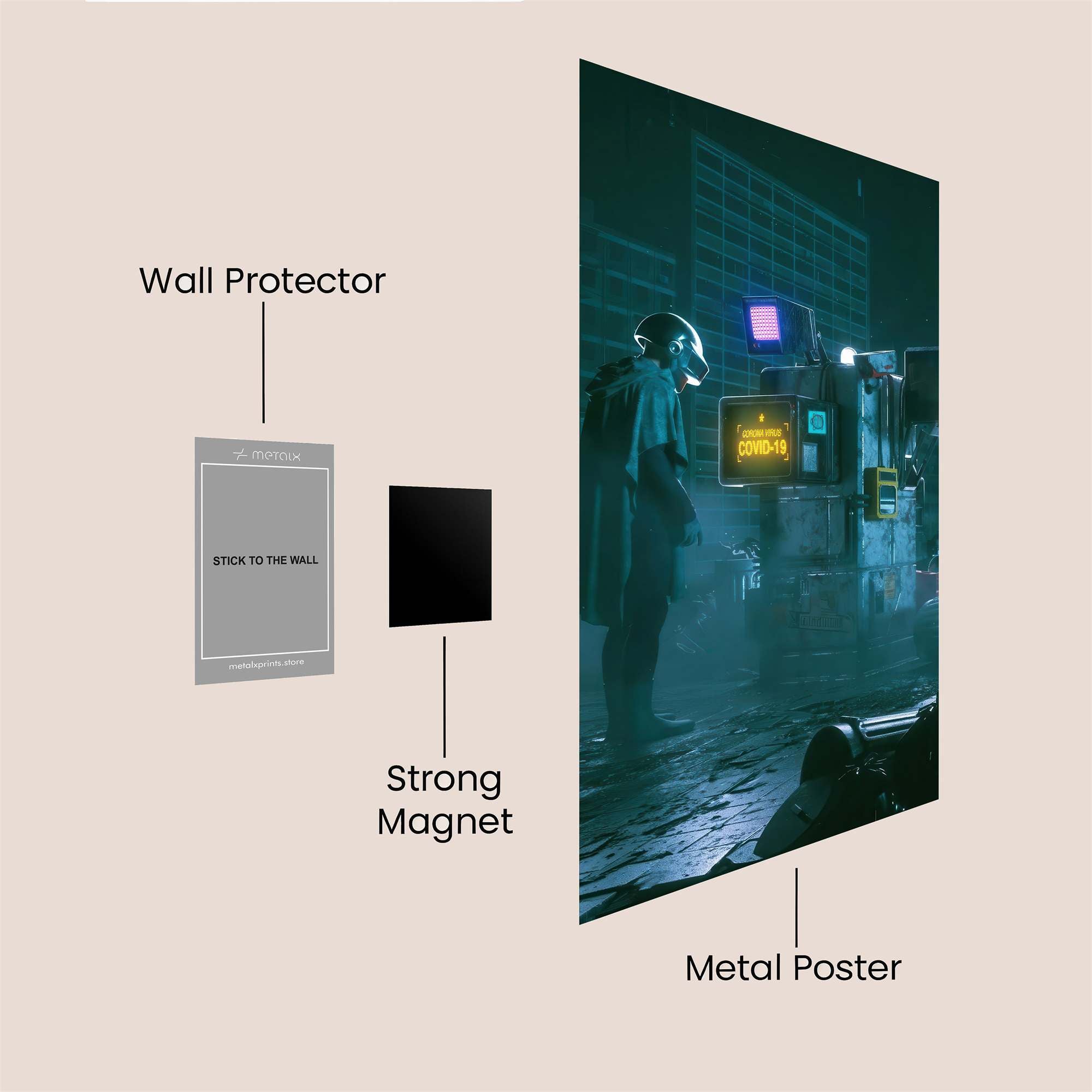 Neon Solitude Safe Wall Magnetic / M