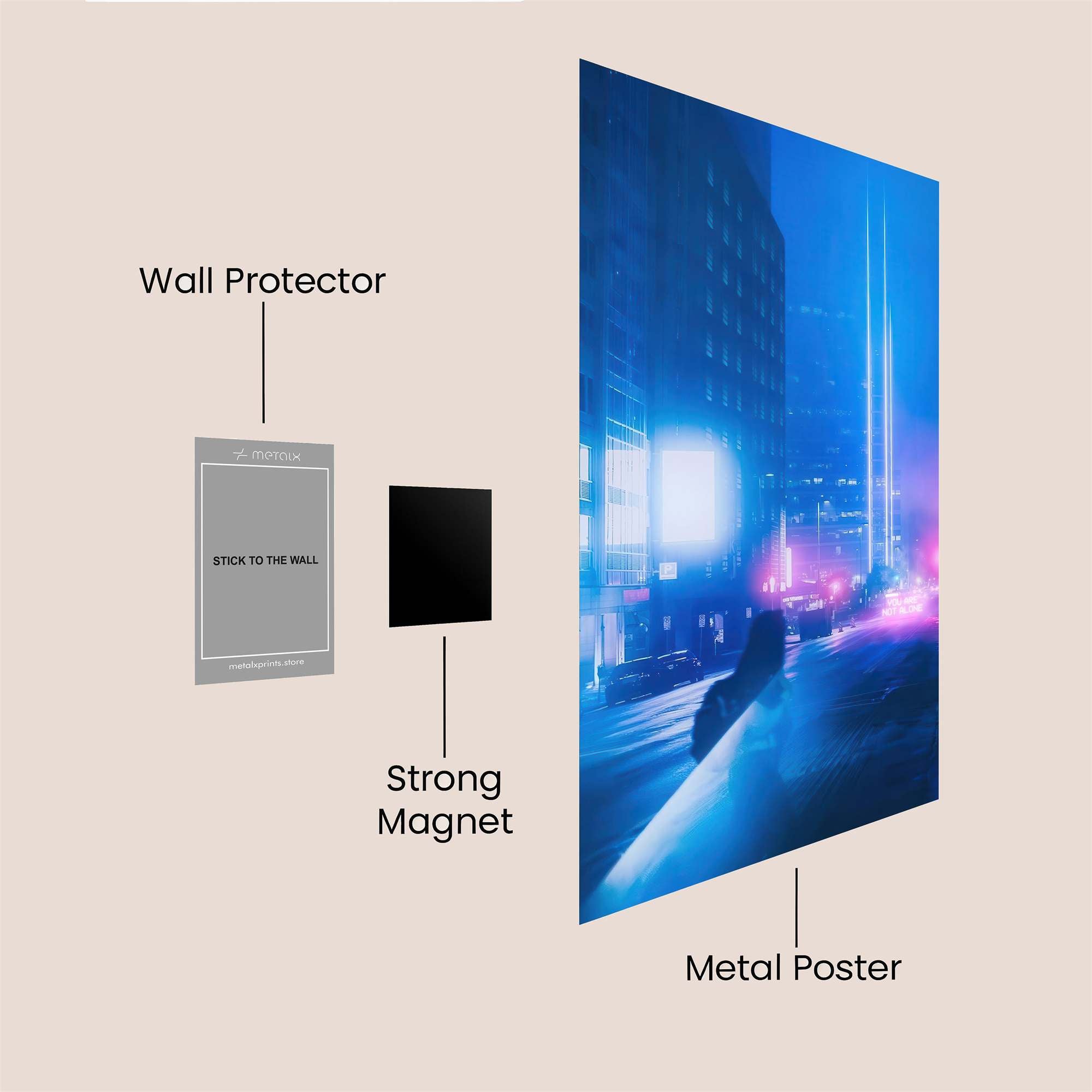 Neon Dreamscape Safe Wall Magnetic / M
