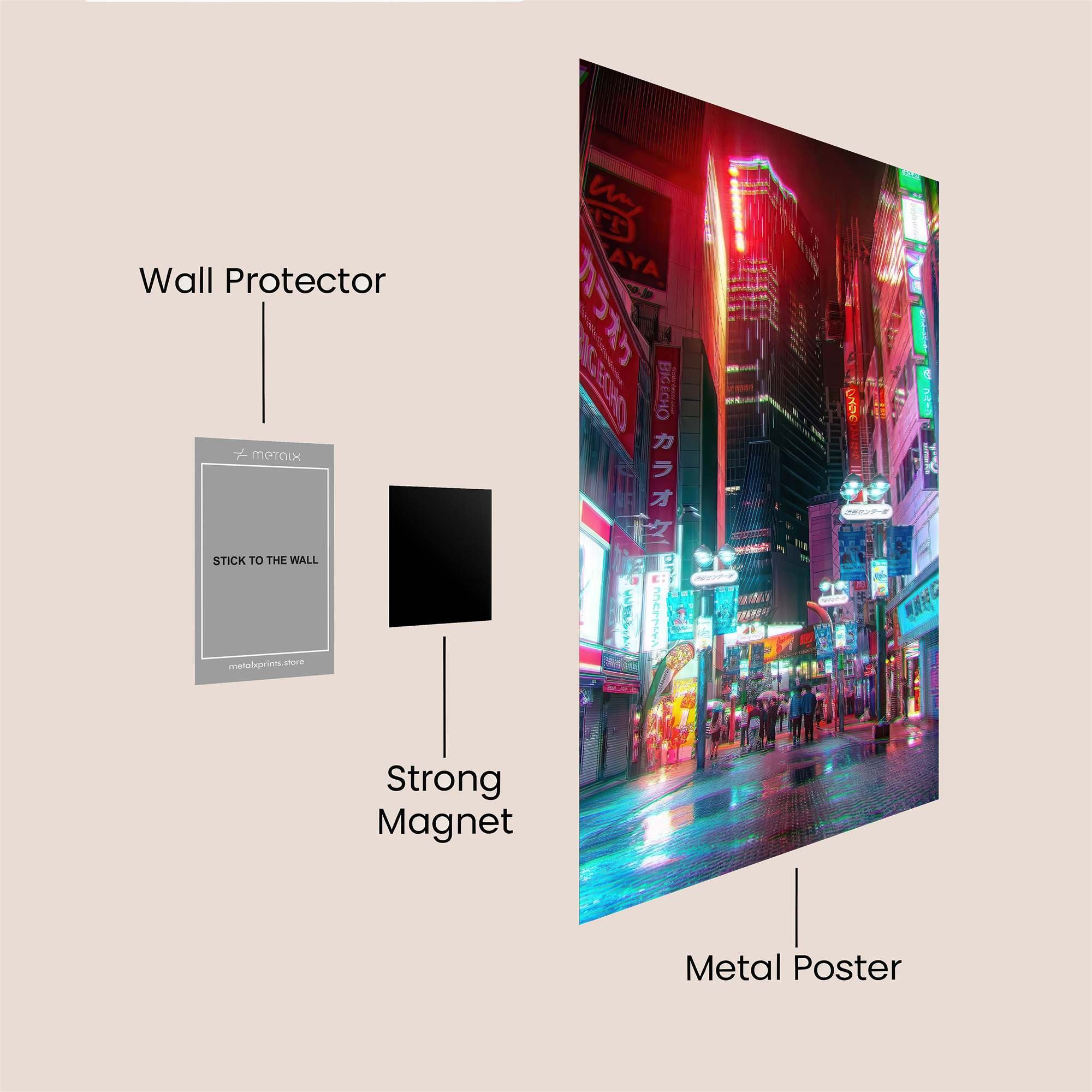 Tokyo Dystopia Safe Wall Magnetic / M