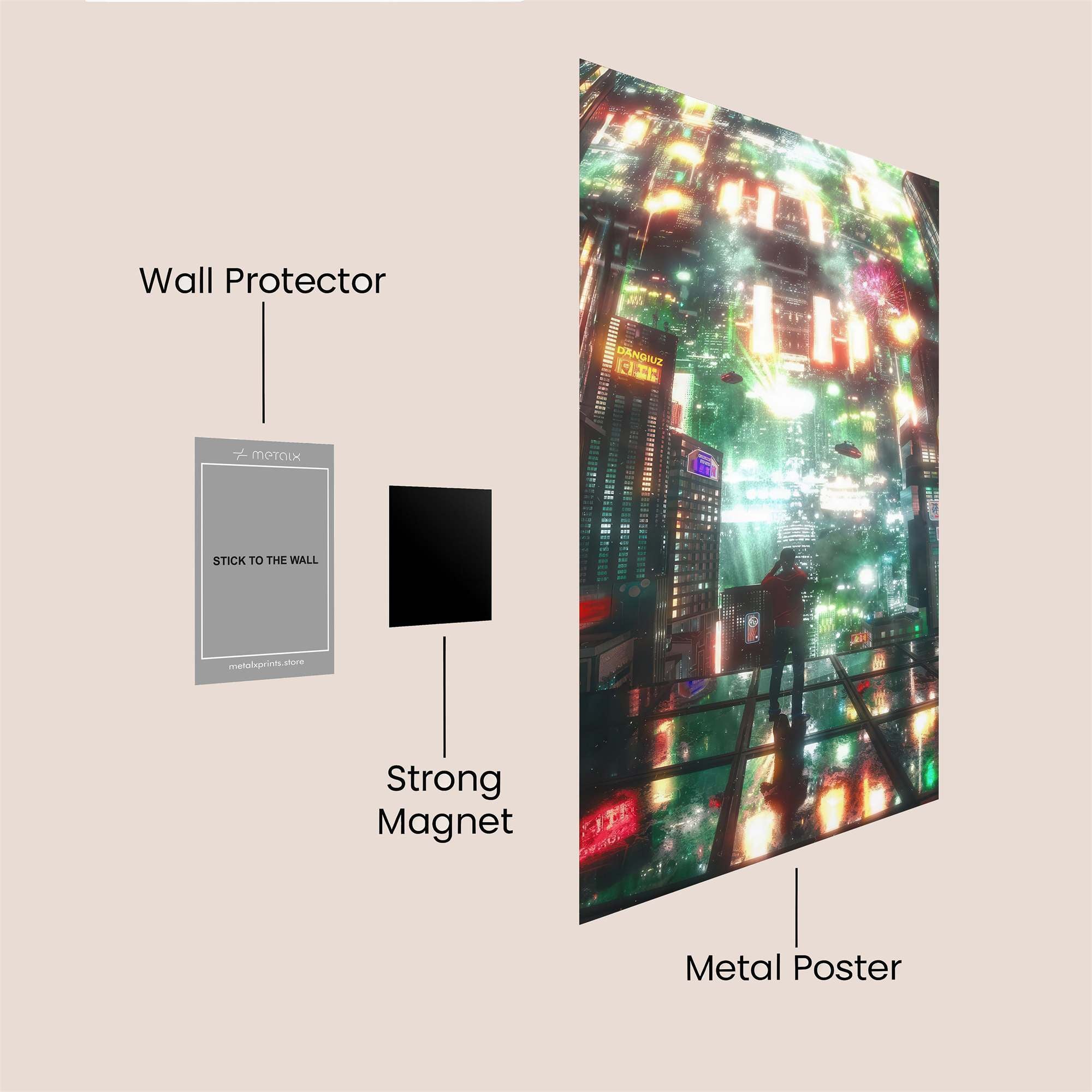 Neon Dreamscape Safe Wall Magnetic / M