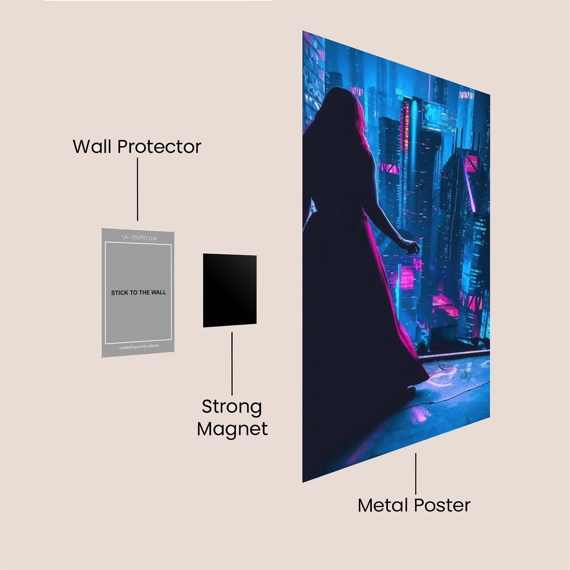 Neon Solitude Safe Wall Magnetic / M