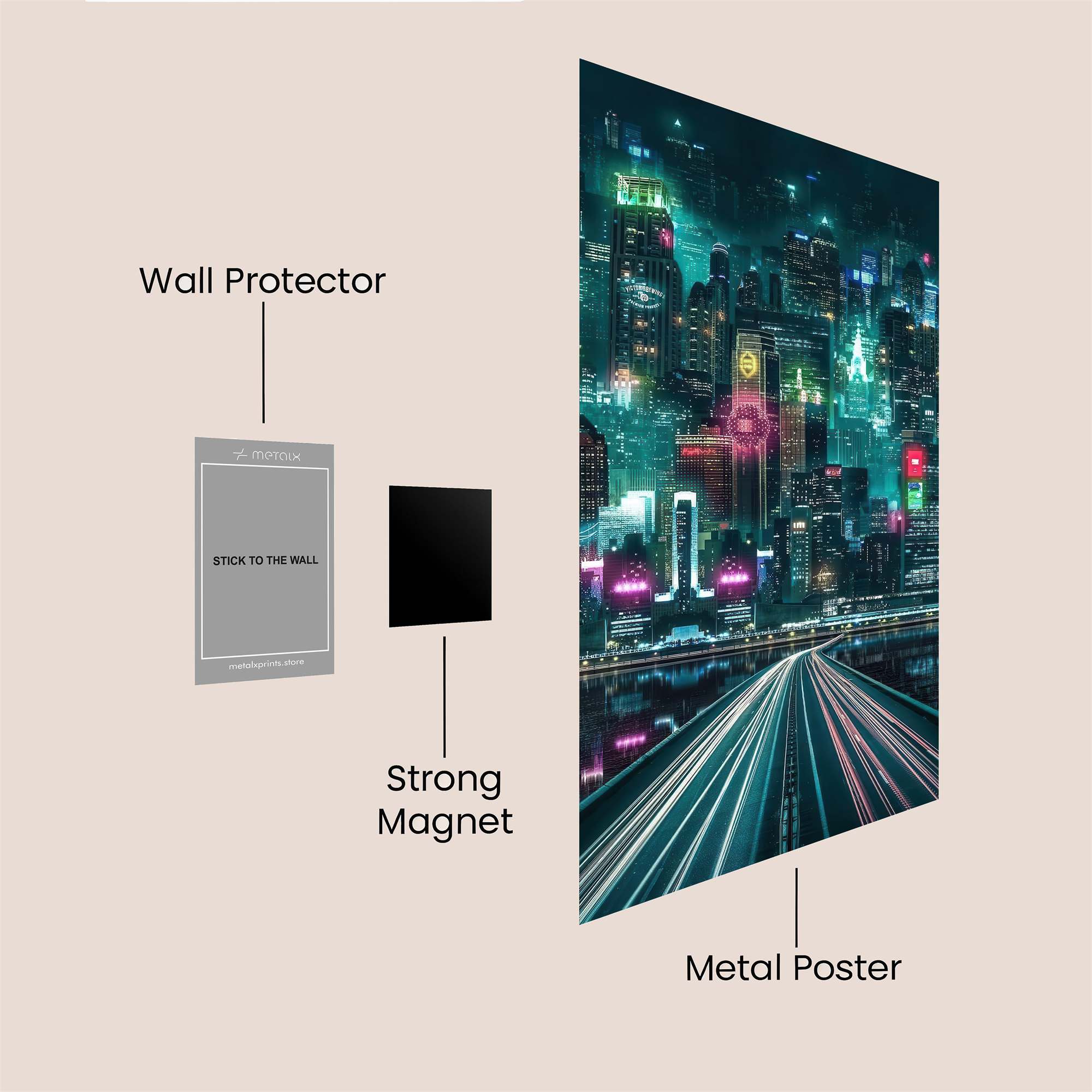 Neon Dreamscape Safe Wall Magnetic / M