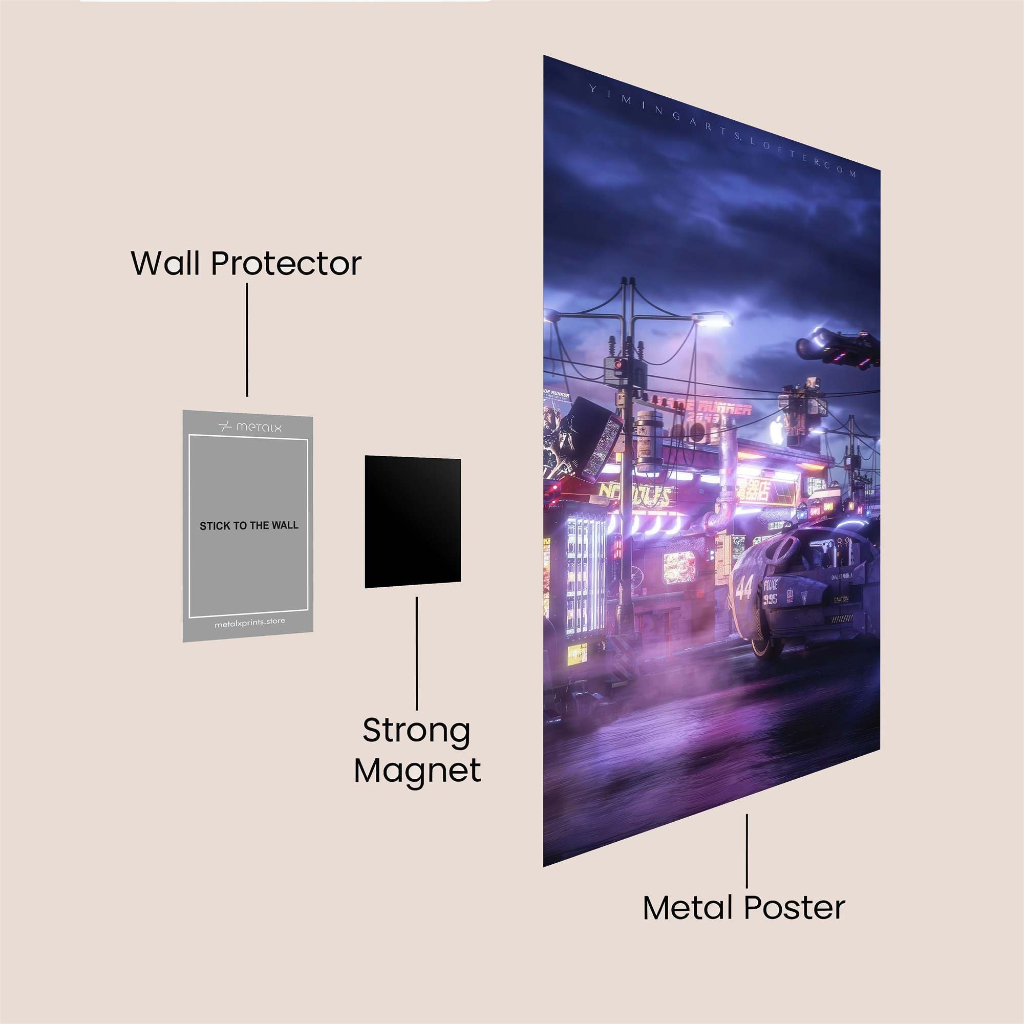 Cyberpunk Dreamscape Safe Wall Magnetic / M
