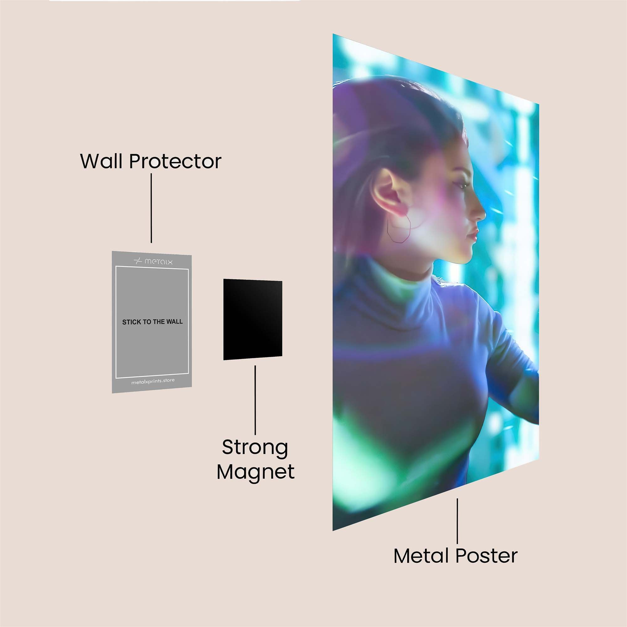 Neon Serenity Safe Wall Magnetic / M