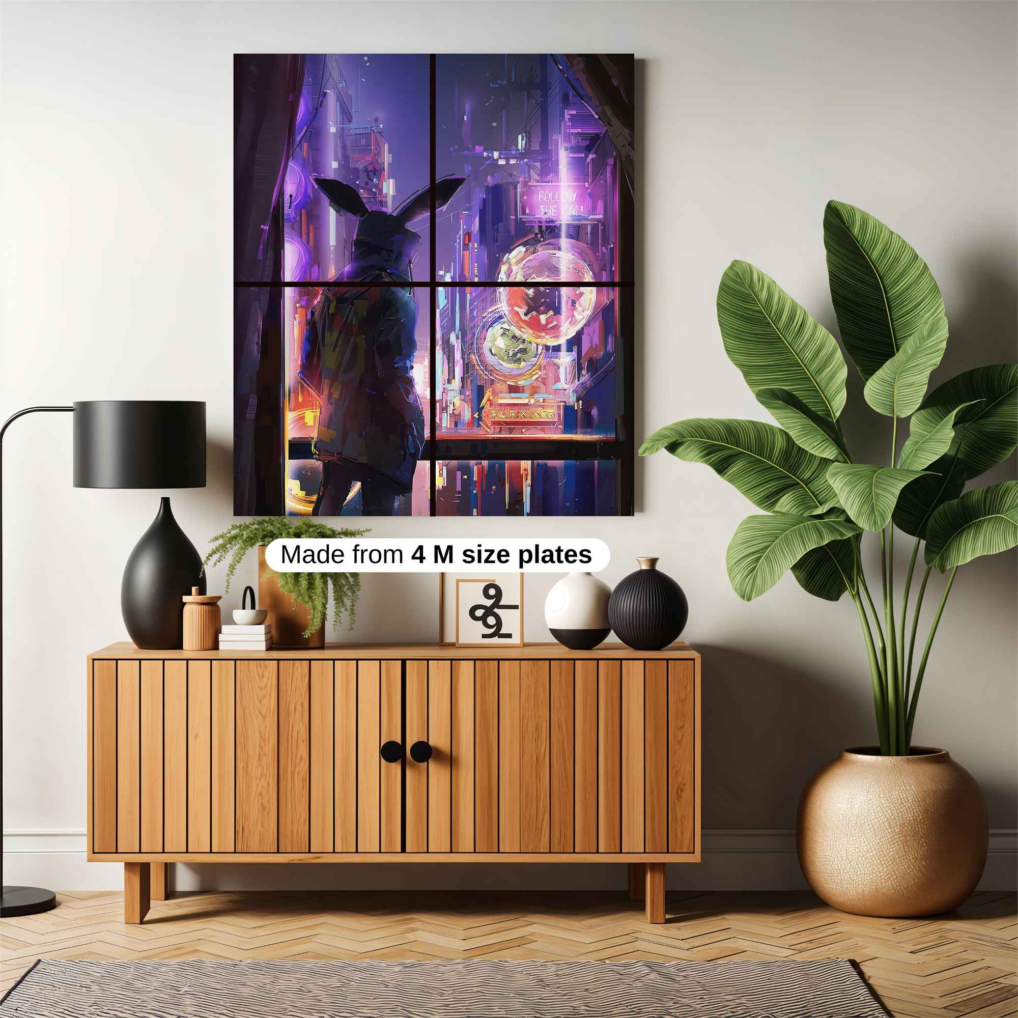 Neon Rabbit Safe Wall Magnetic / M