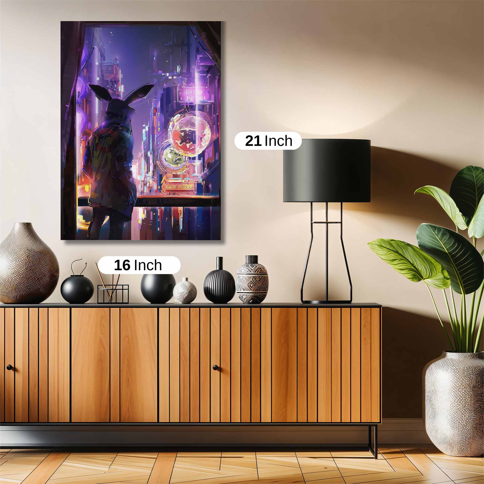 Neon Rabbit Safe Wall Magnetic / M