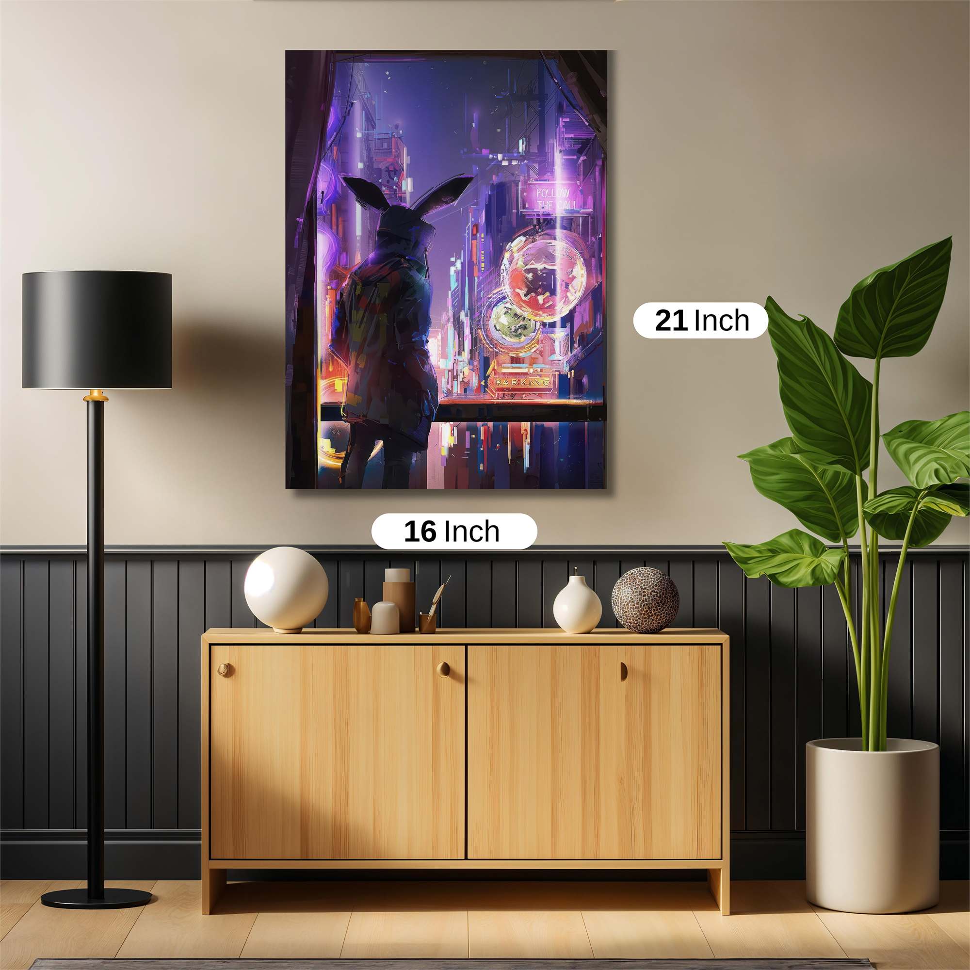 Neon Rabbit Safe Wall Magnetic / M