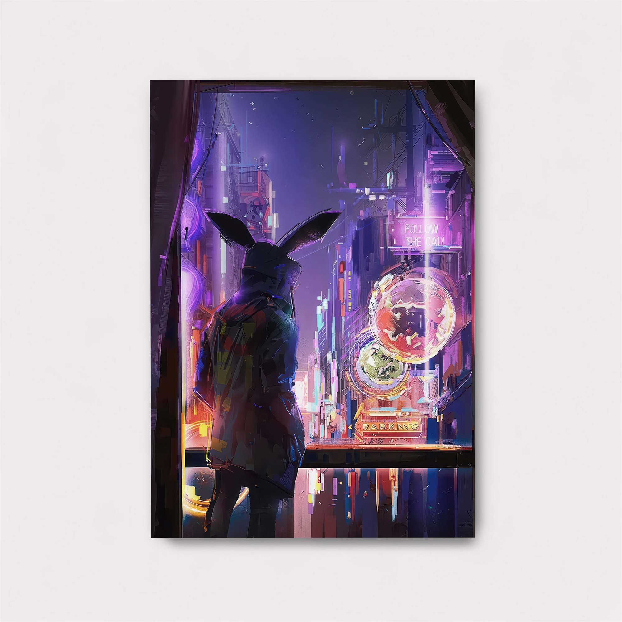 Neon Rabbit Safe Wall Magnetic / M