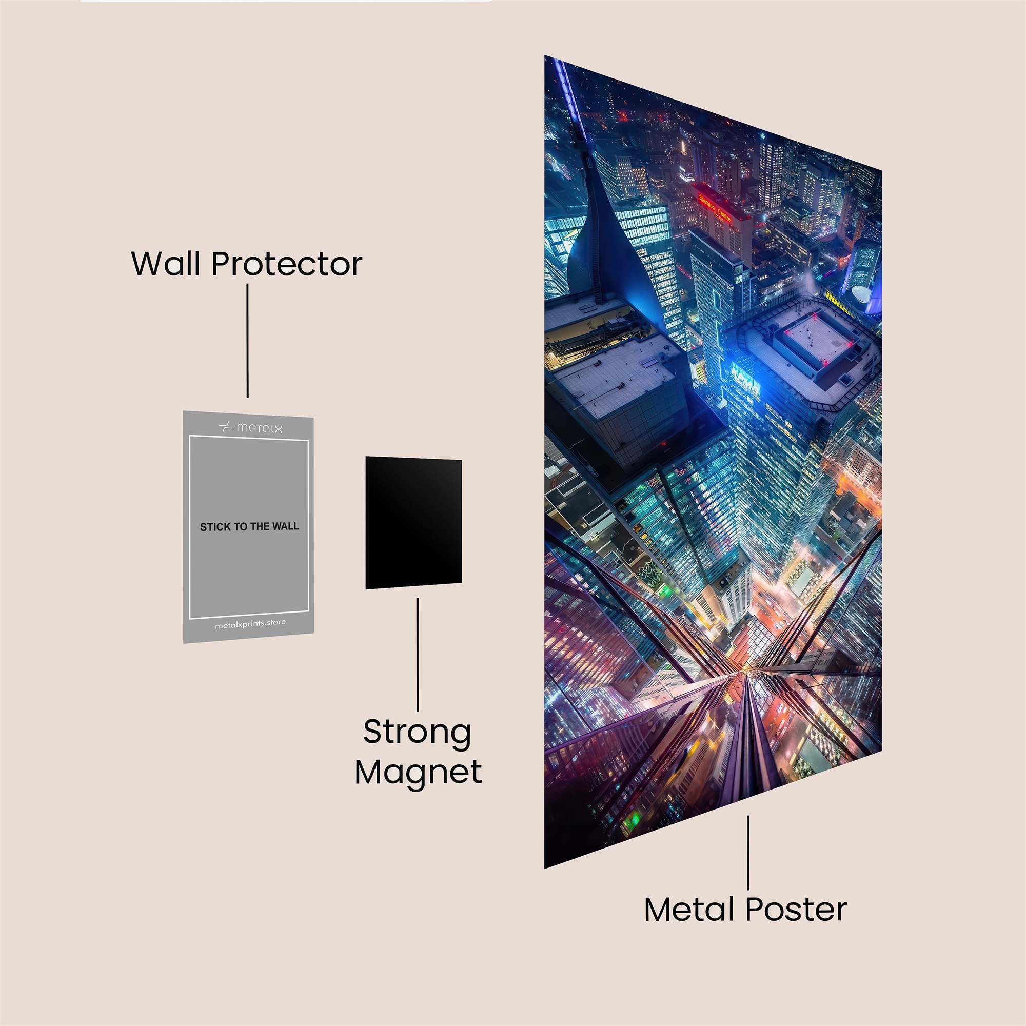 Cityscape Dazzle Safe Wall Magnetic / M