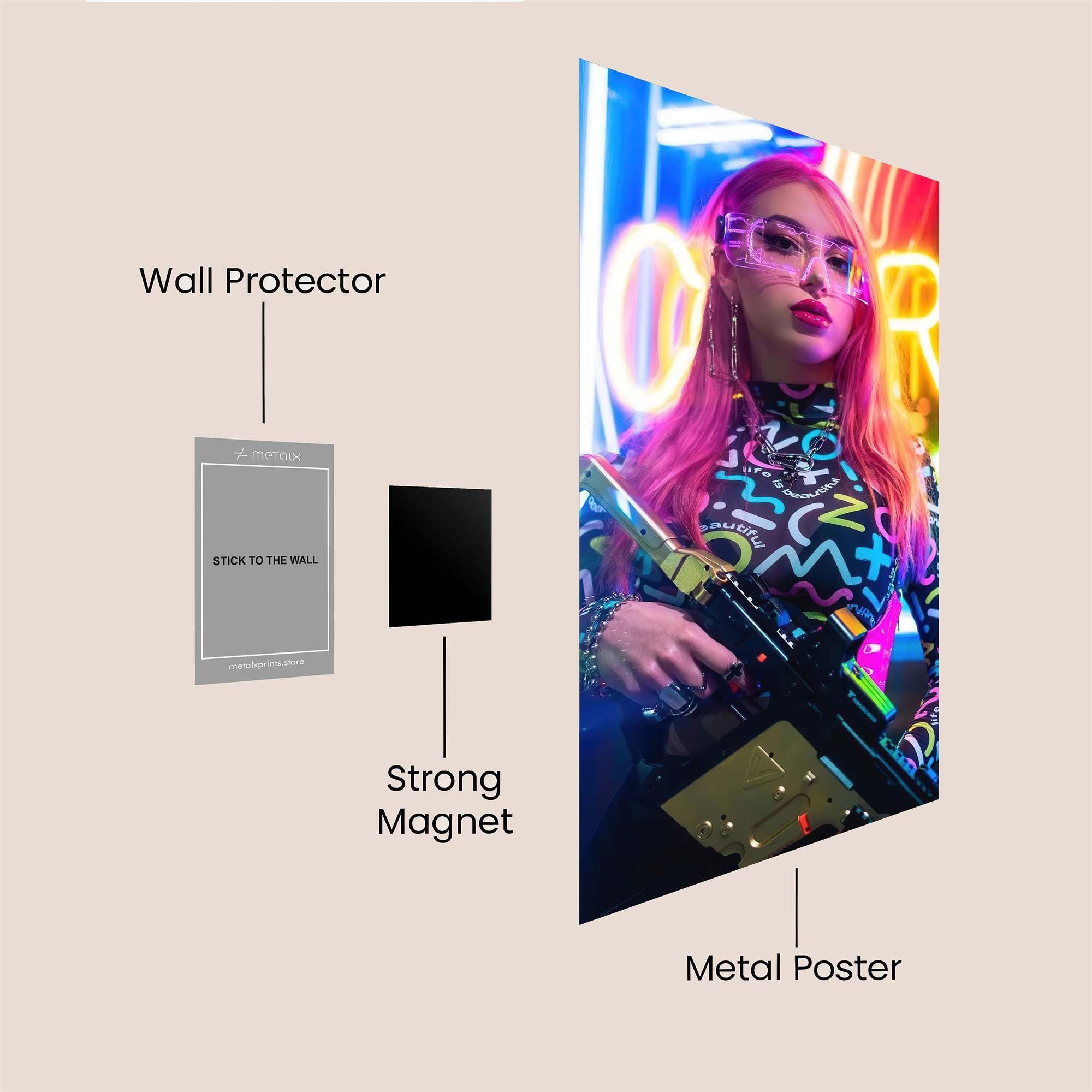 Neon Rebel Safe Wall Magnetic / M