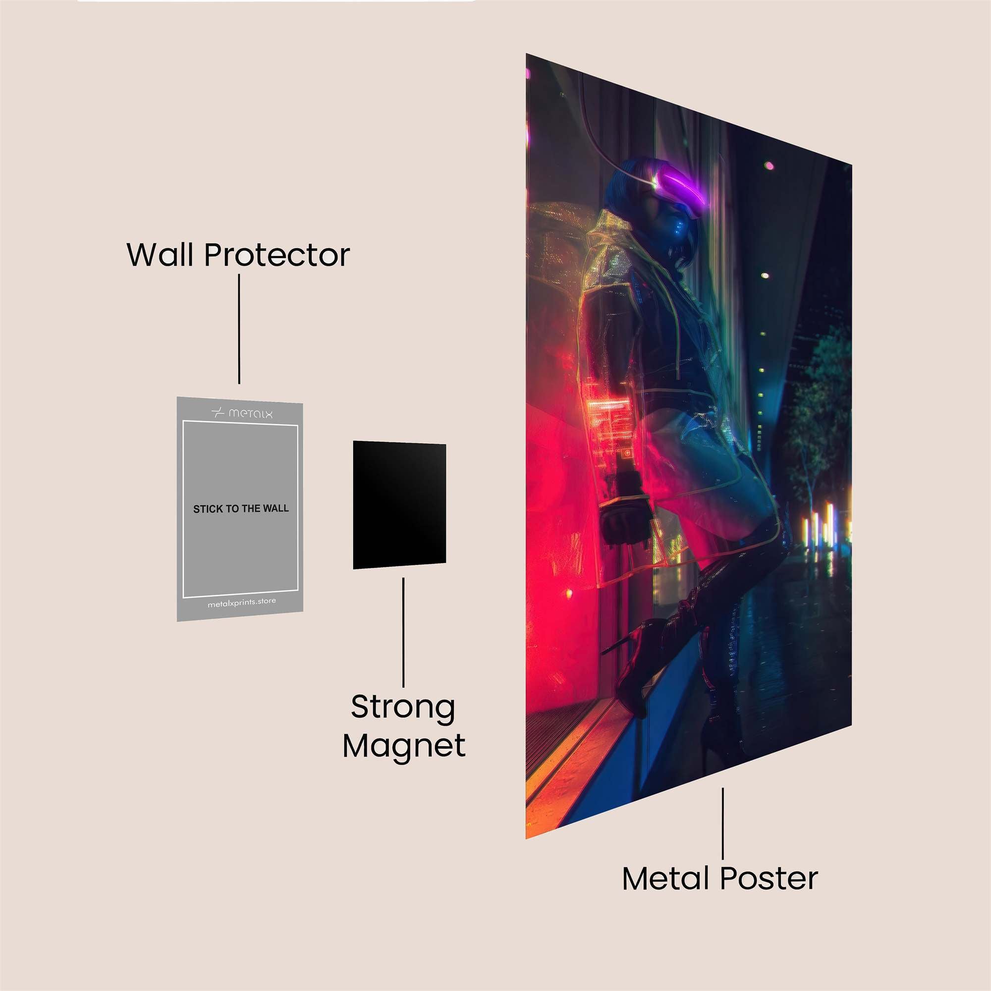 Neon Solitude Safe Wall Magnetic / M