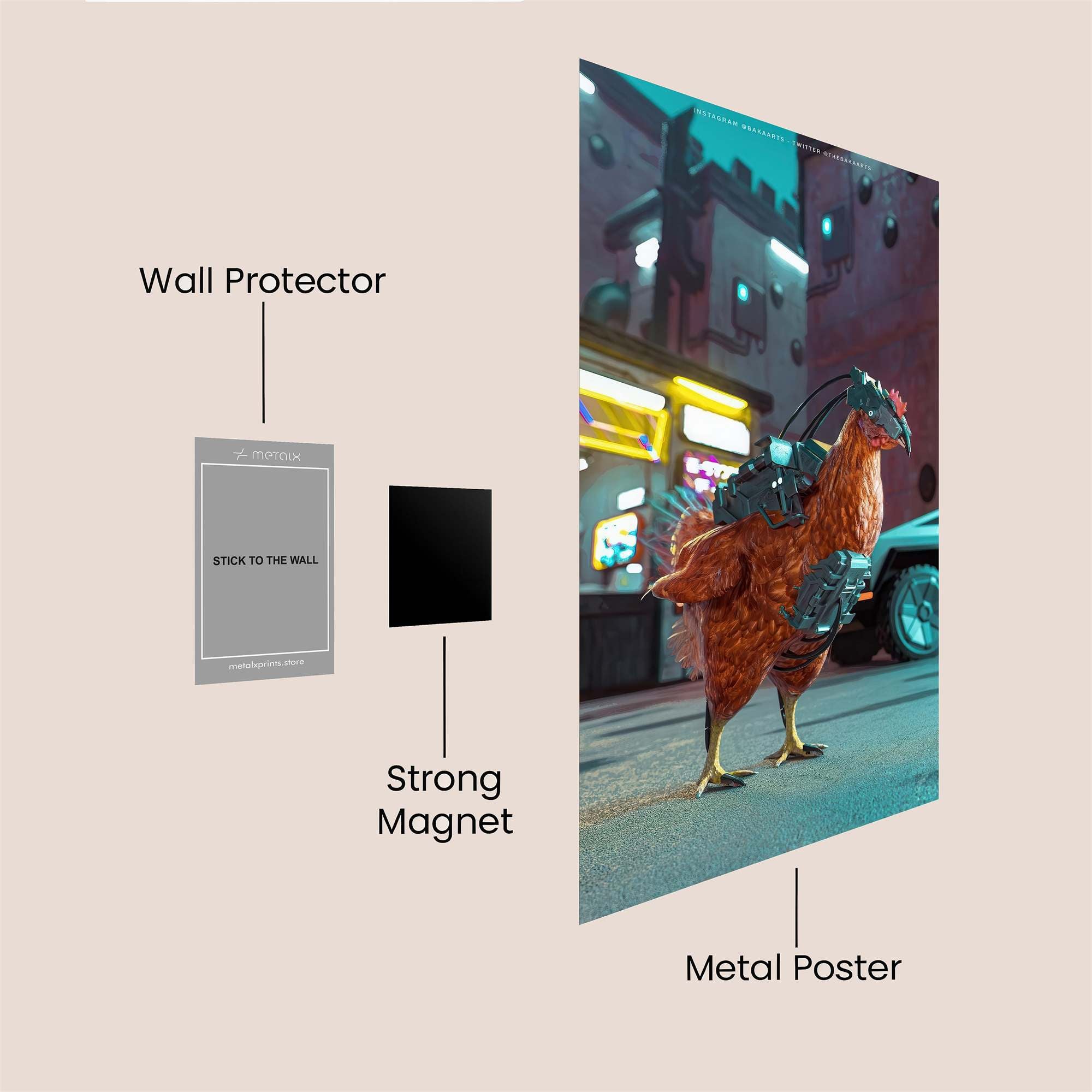 Cybernetic Chicken Safe Wall Magnetic / M