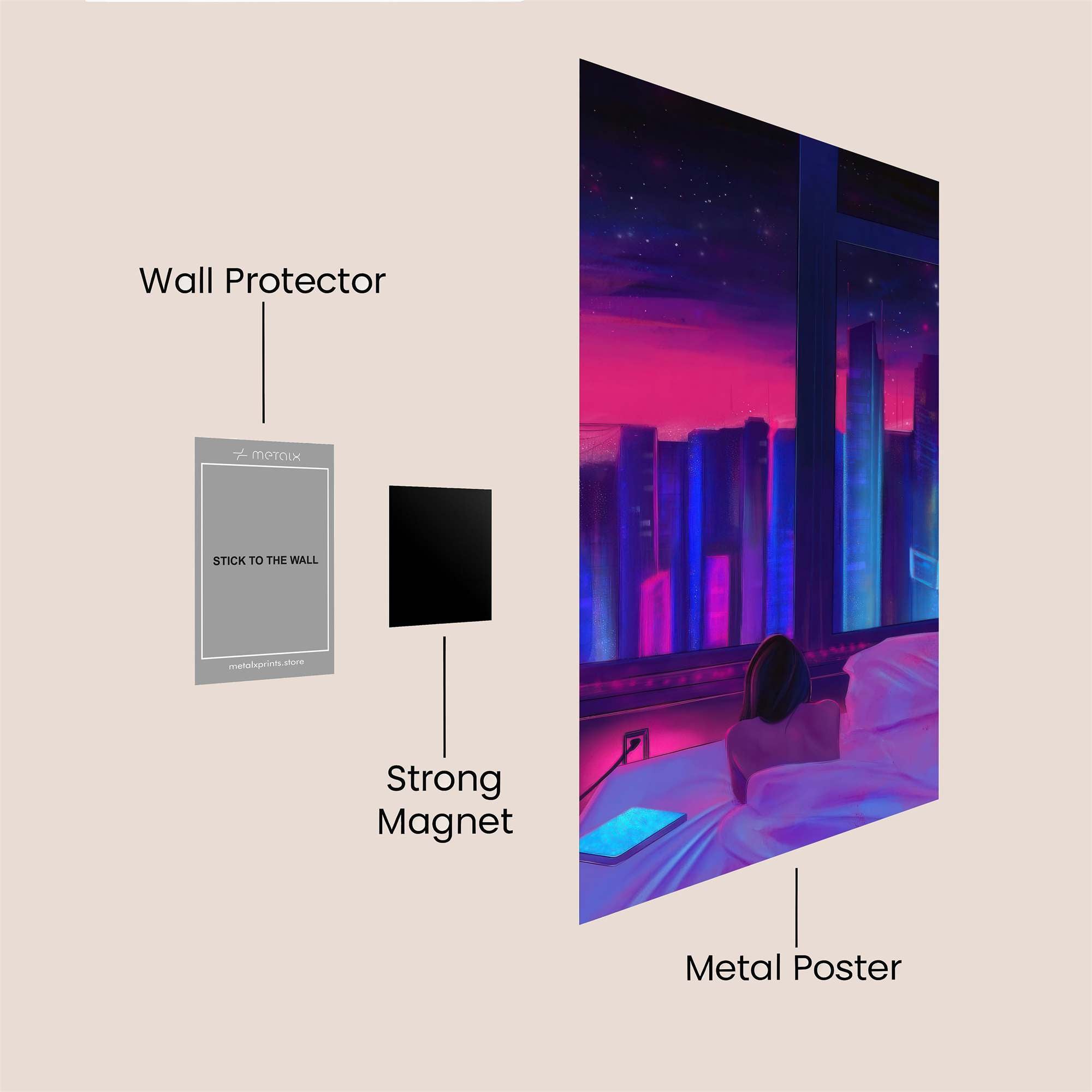Raven Whimsy Safe Wall Magnetic / M
