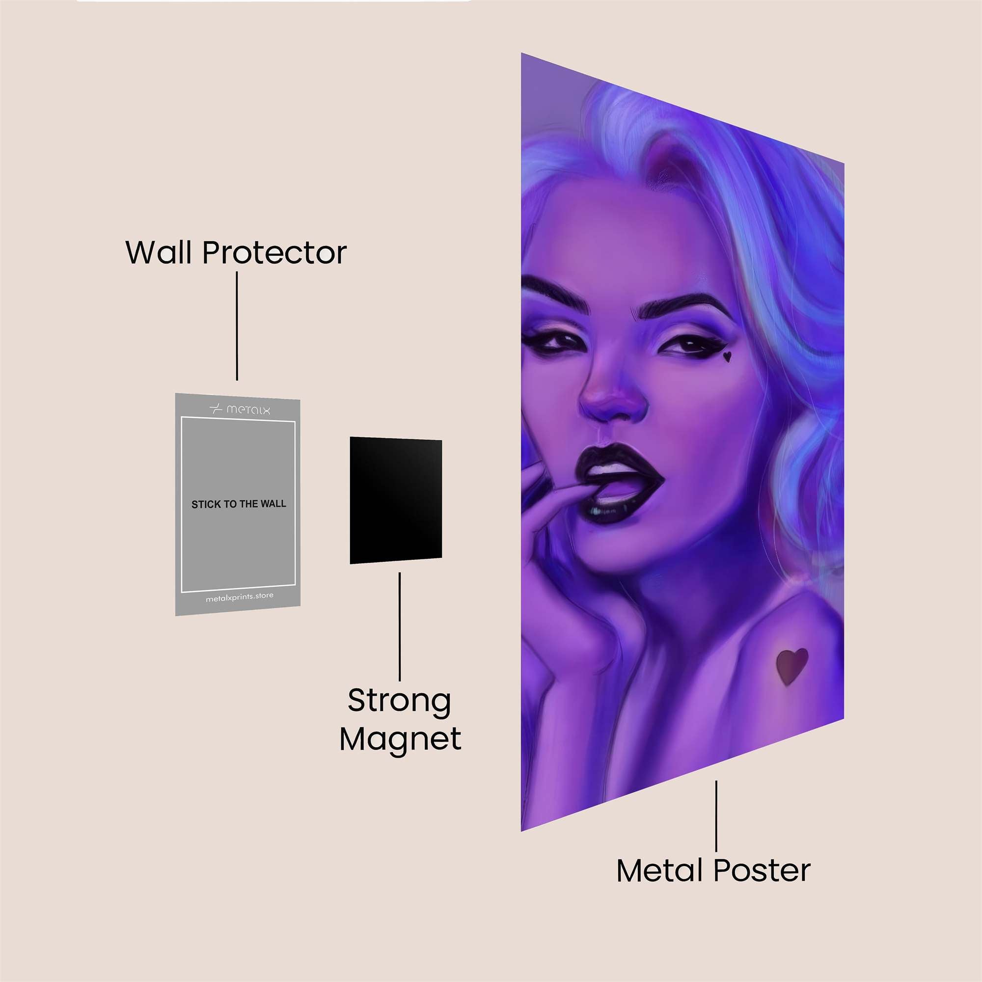 Violet Glamour Safe Wall Magnetic / M