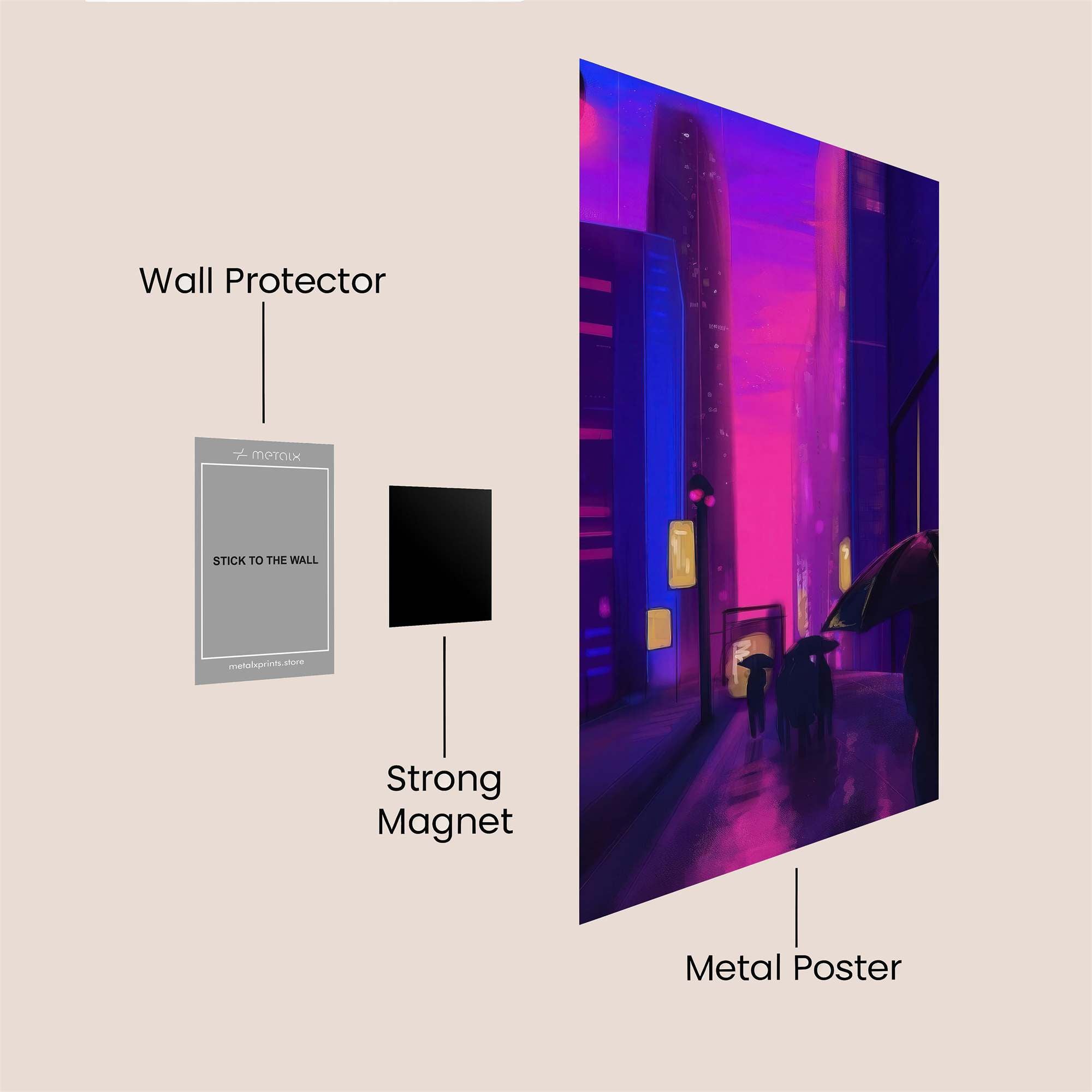 Neon Serenity Safe Wall Magnetic / M