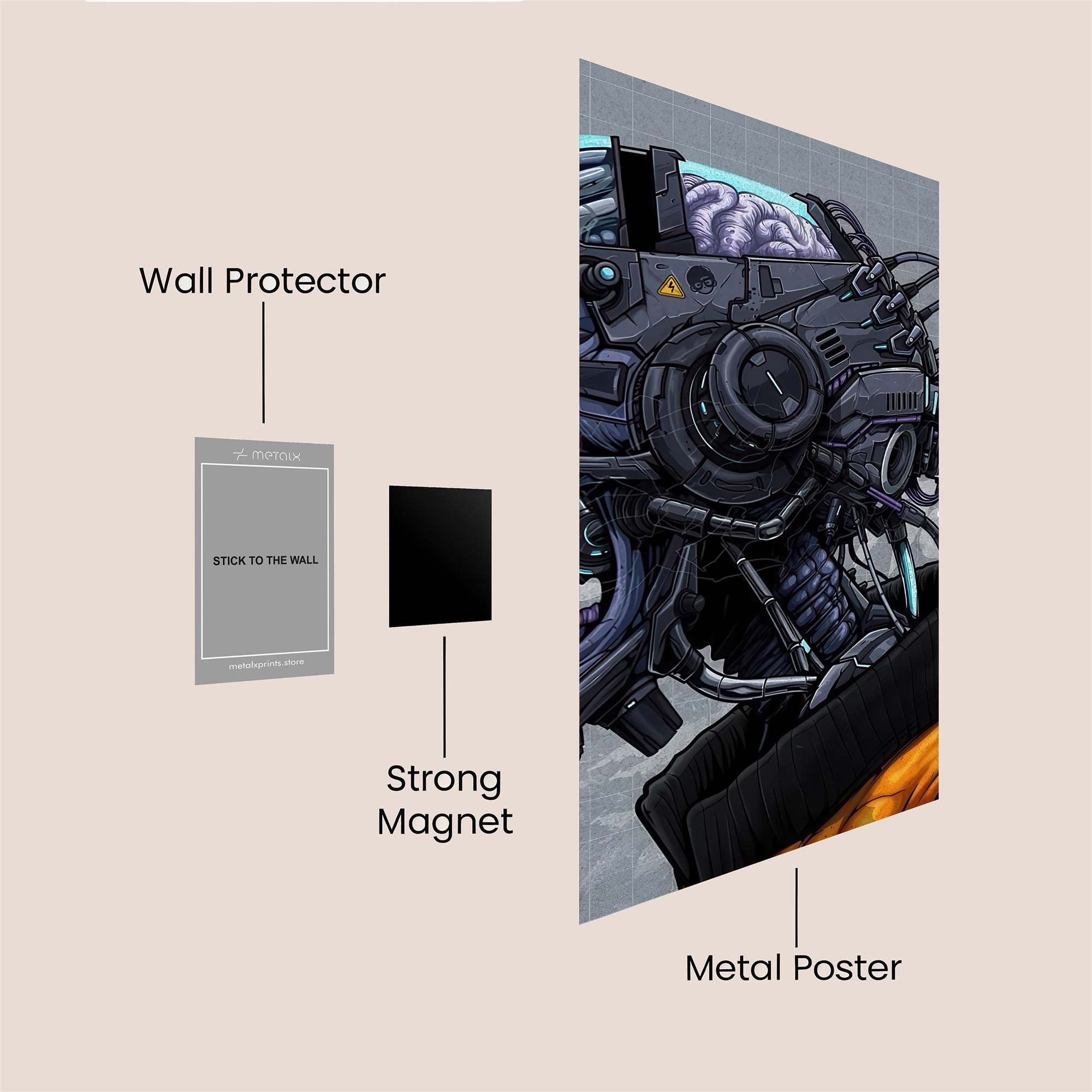 Cyber Skull Safe Wall Magnetic / M