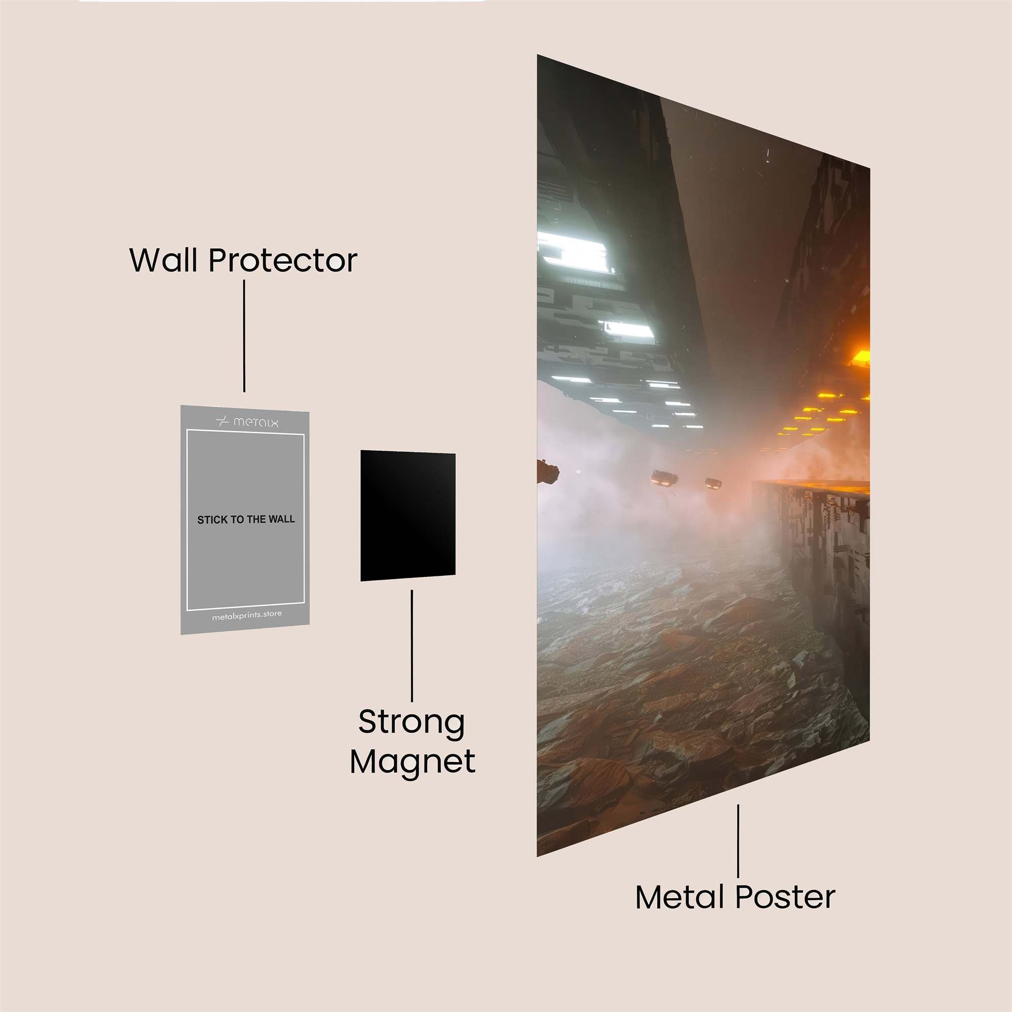 Futuristic Ascent Safe Wall Magnetic / M