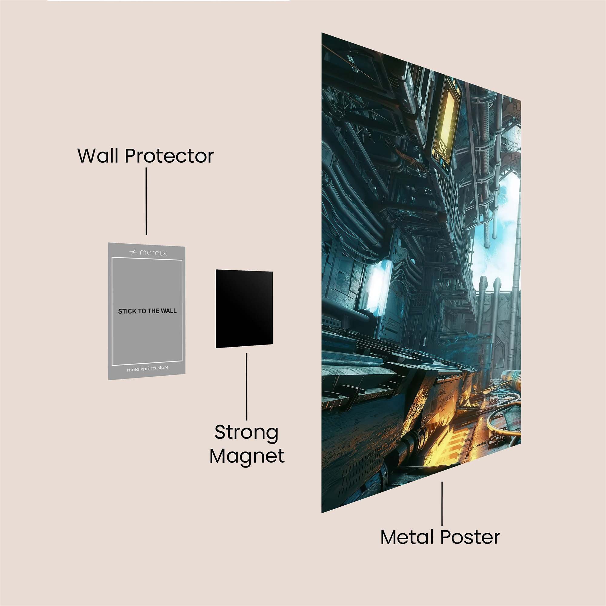Futuristic Serenity Safe Wall Magnetic / M