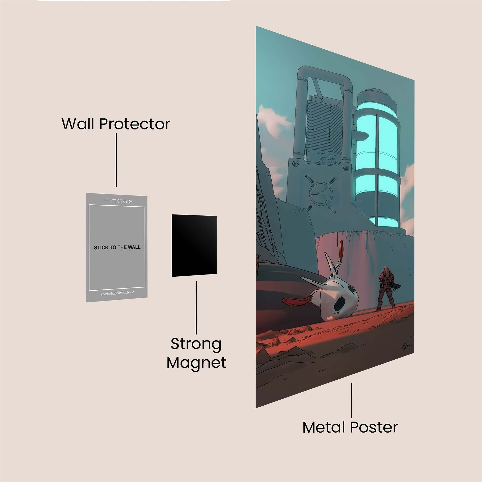 Futuristic Solitude Safe Wall Magnetic / M