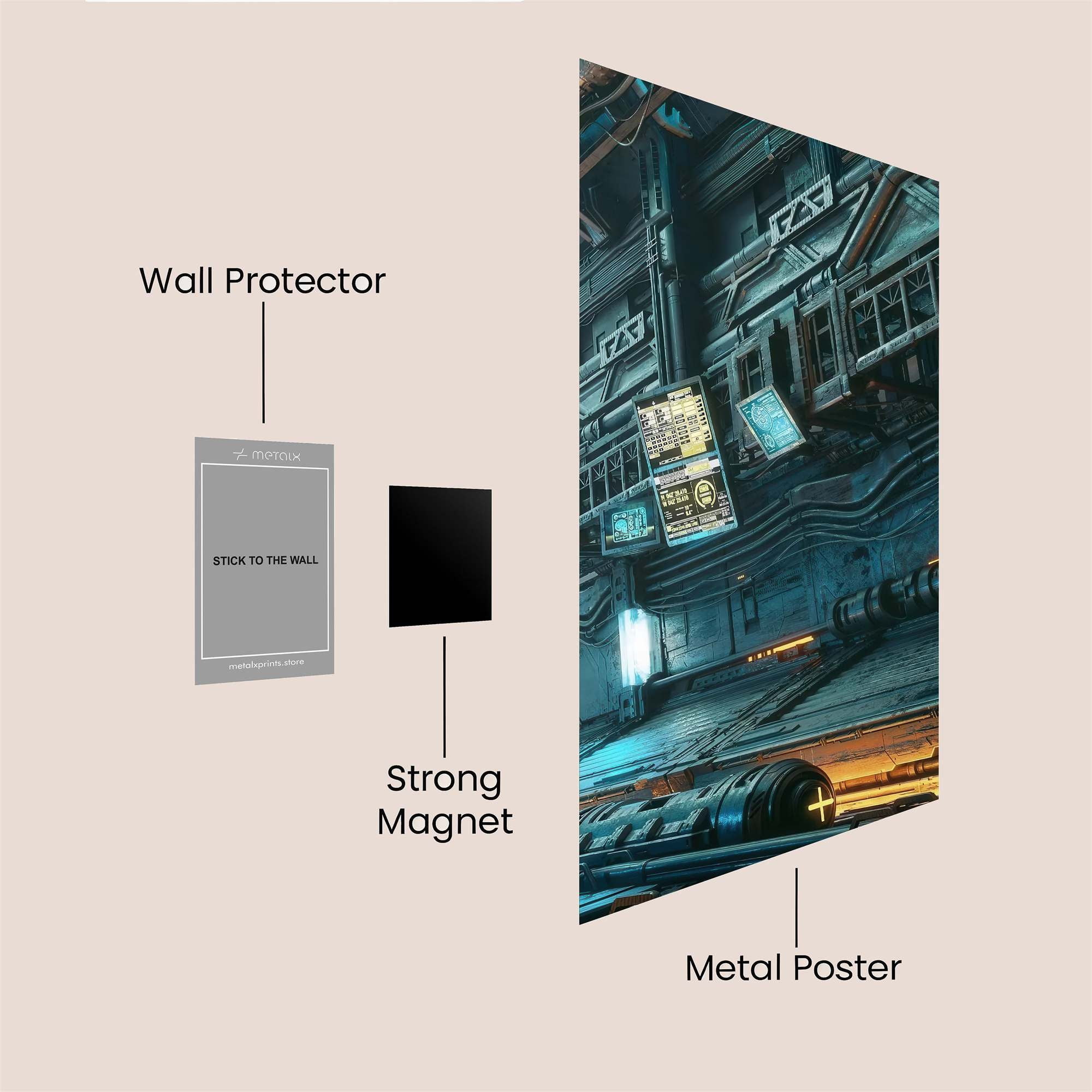 Futuristic Stillness Safe Wall Magnetic / M