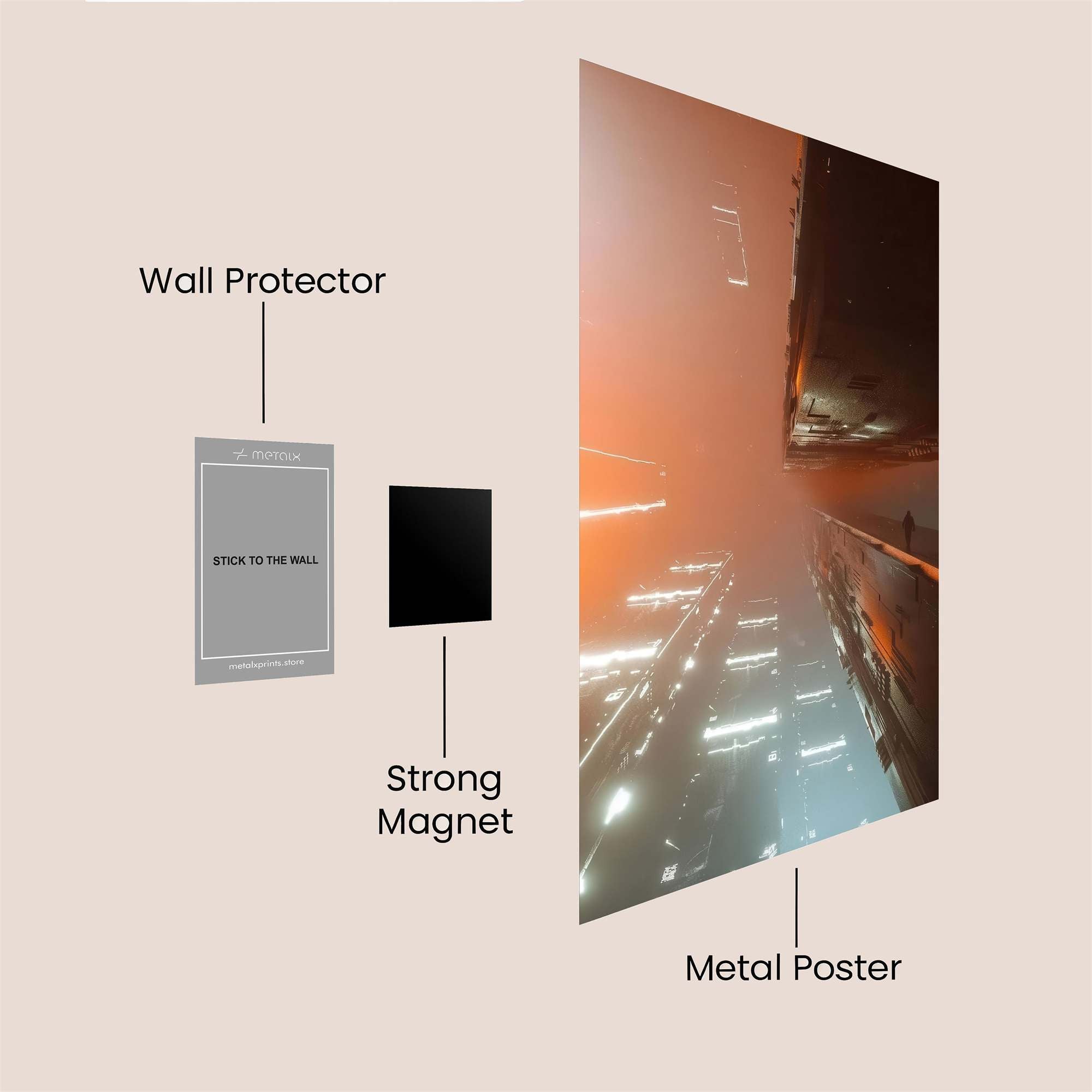 Futuristic Vertigo Safe Wall Magnetic / M