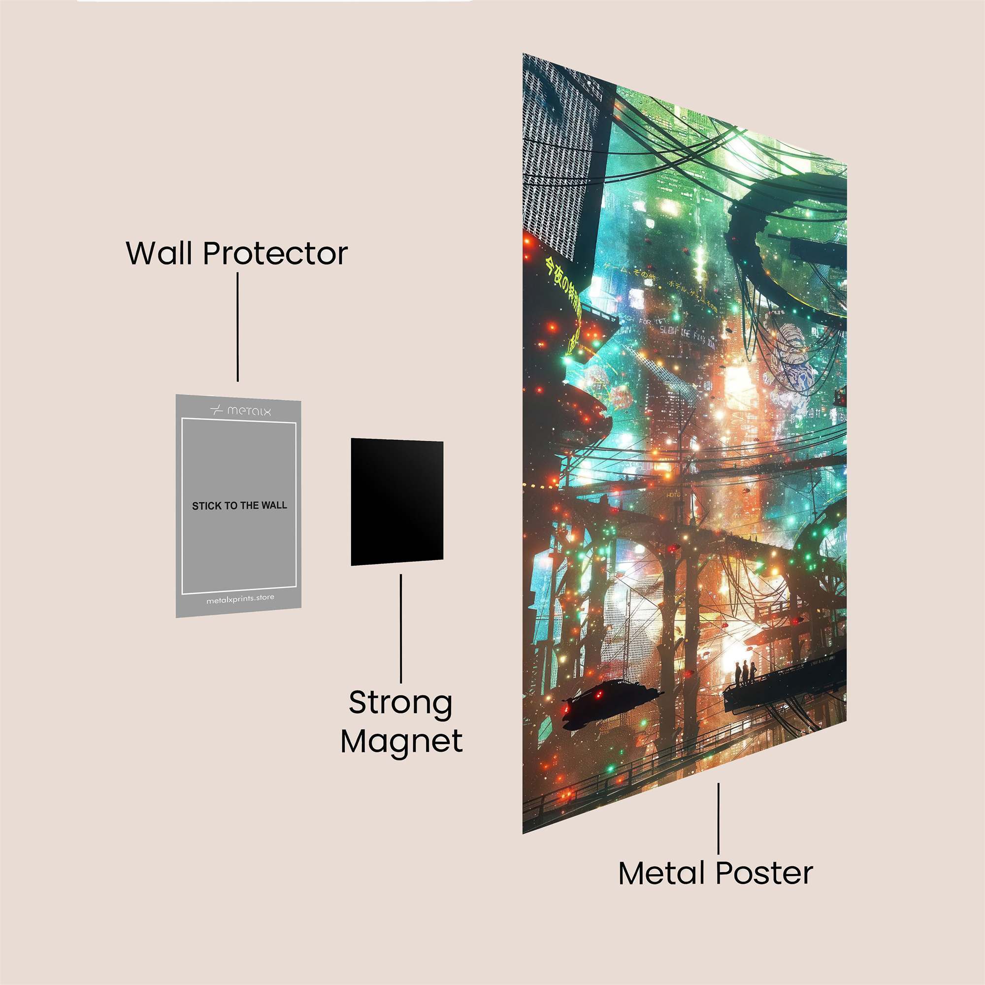 Neon Dreamscape Safe Wall Magnetic / M