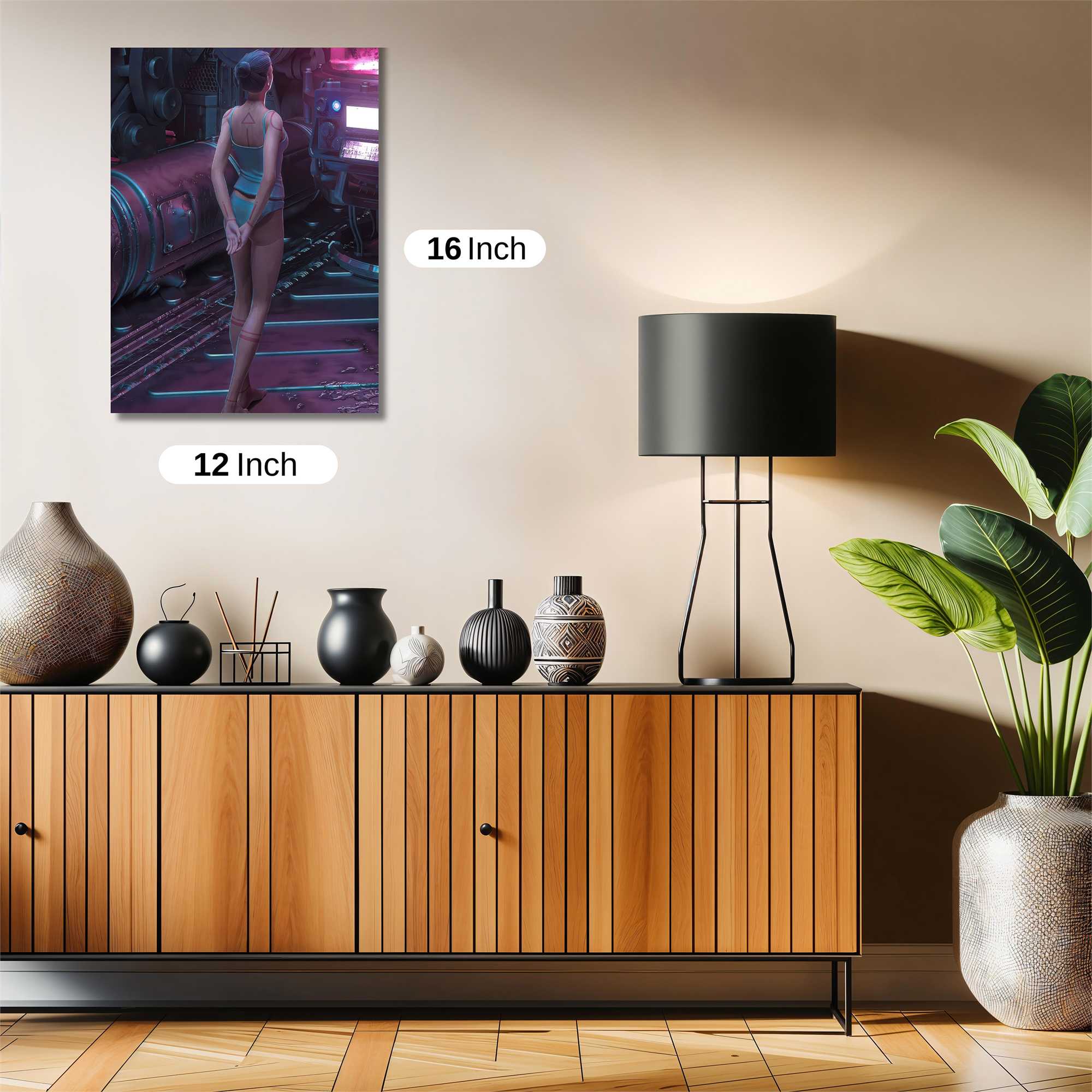 Futuristic Reflection Safe Wall Magnetic / M