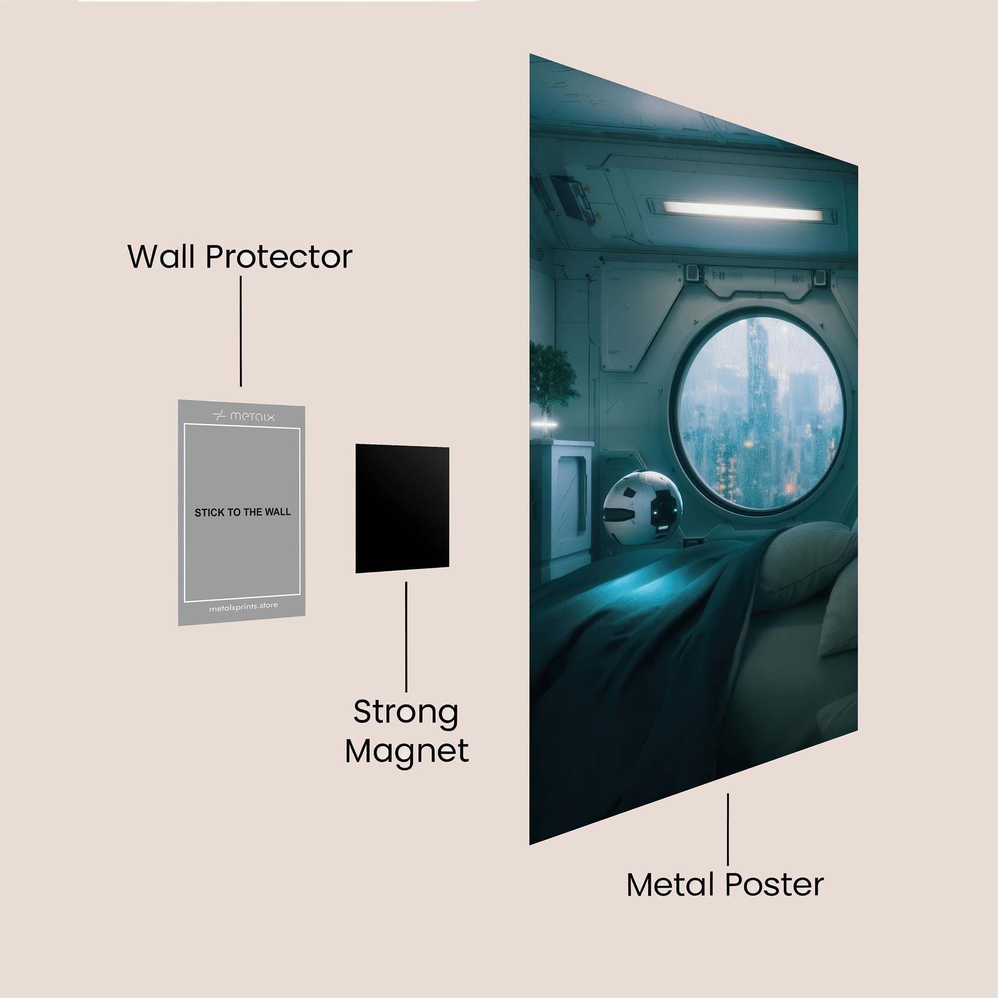 Futuristic Serenity Safe Wall Magnetic / M