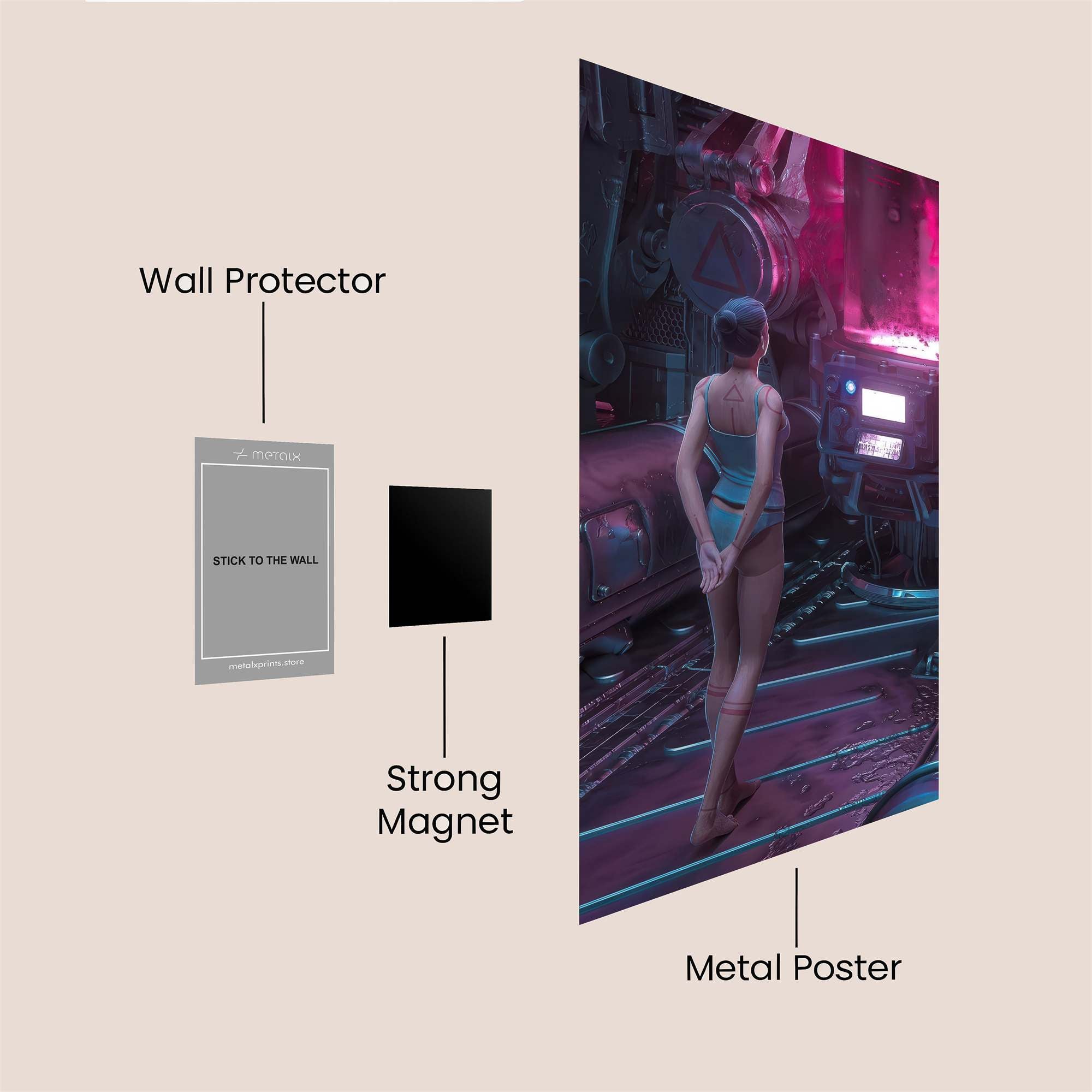 Futuristic Introspection Safe Wall Magnetic / M