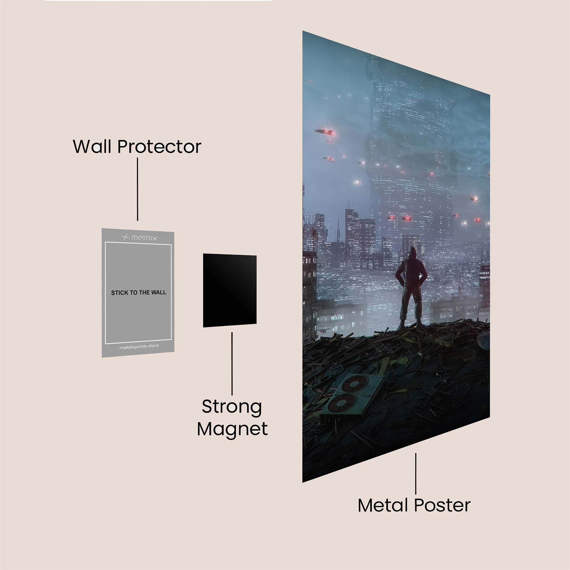 City Silhouette Safe Wall Magnetic / M