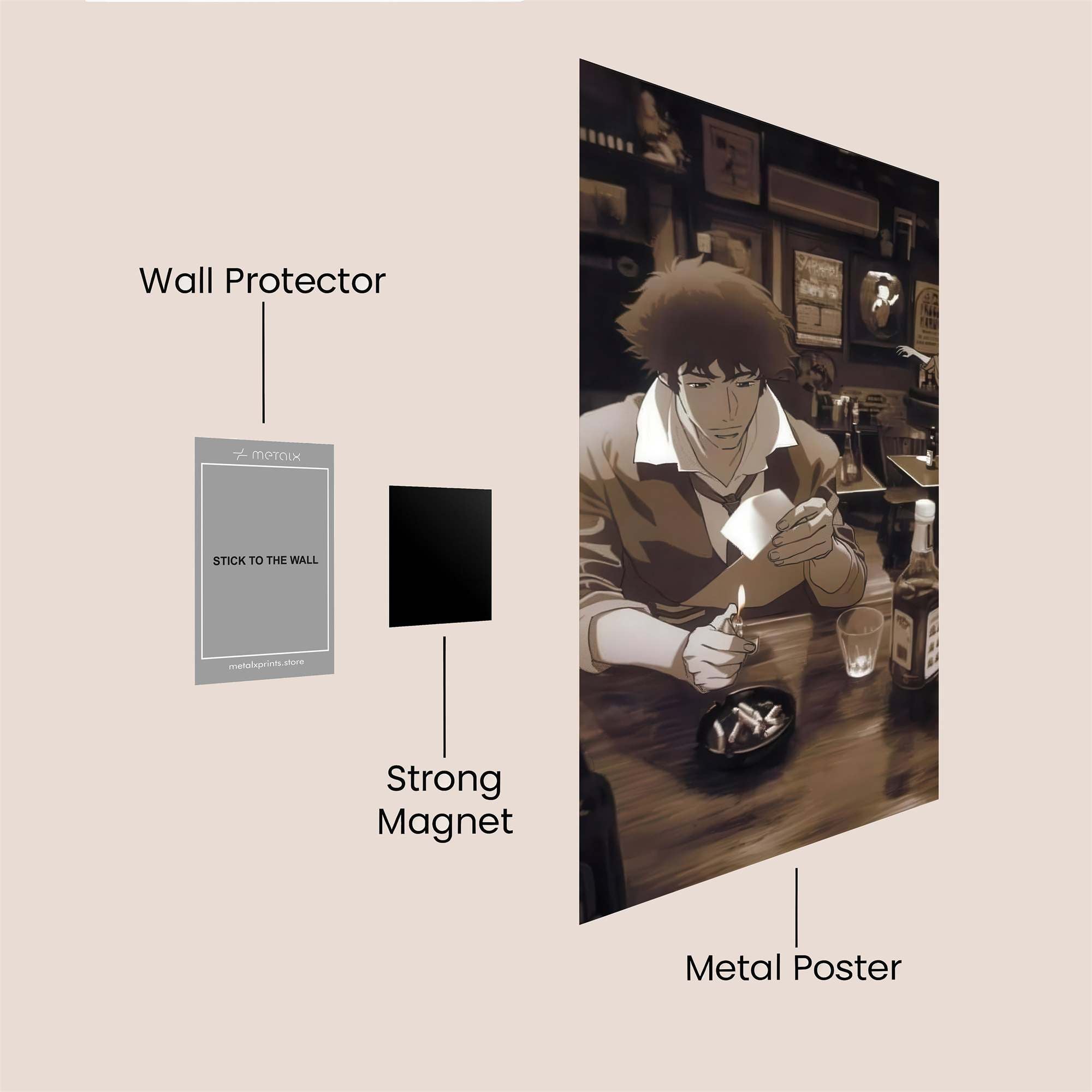 Melancholic Cowboy Safe Wall Magnetic / M