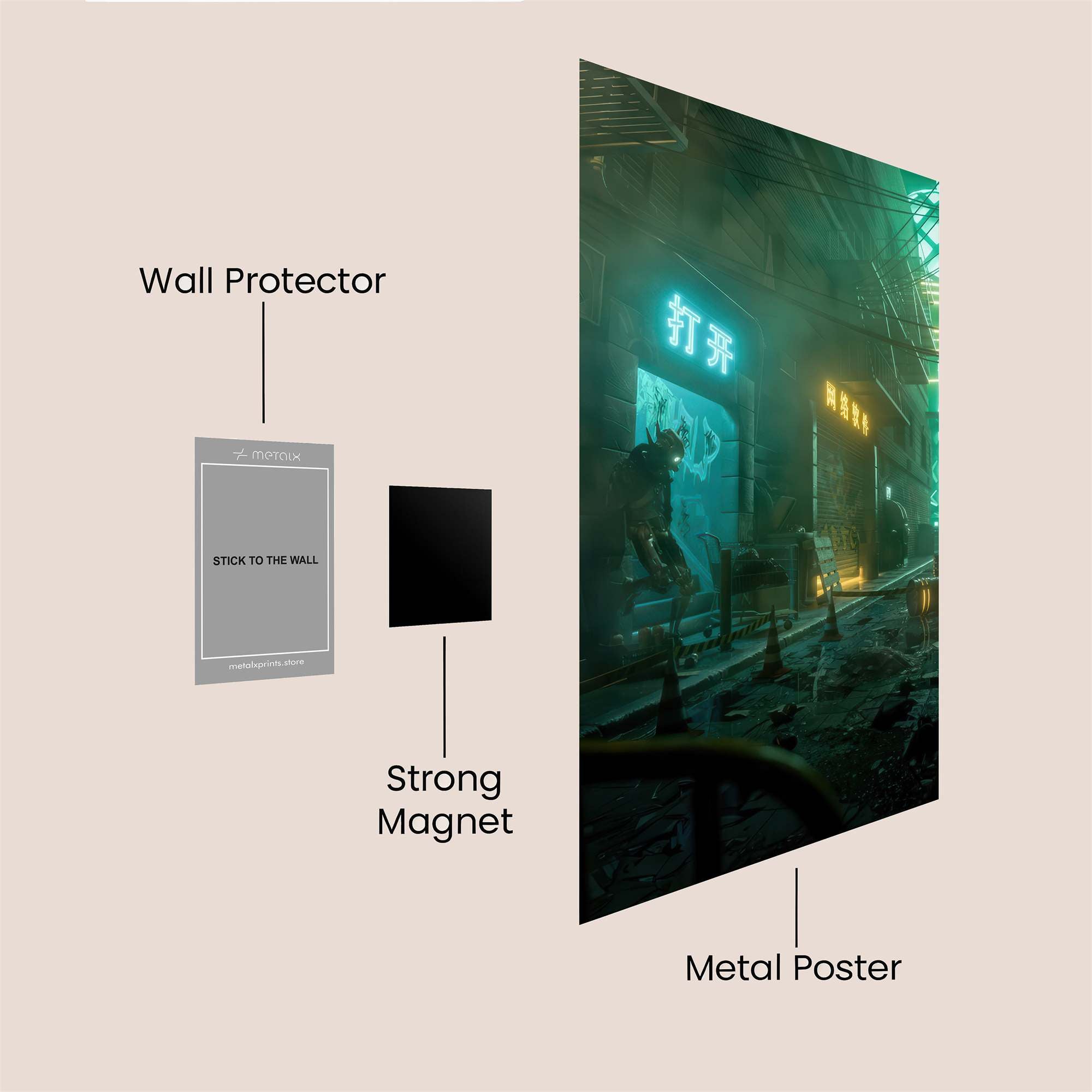 Neon Alleyway Safe Wall Magnetic / M