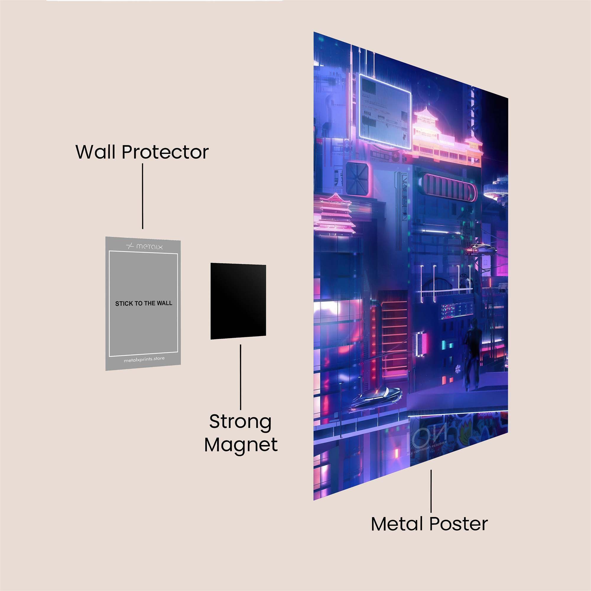 Neon Whimsy Safe Wall Magnetic / M