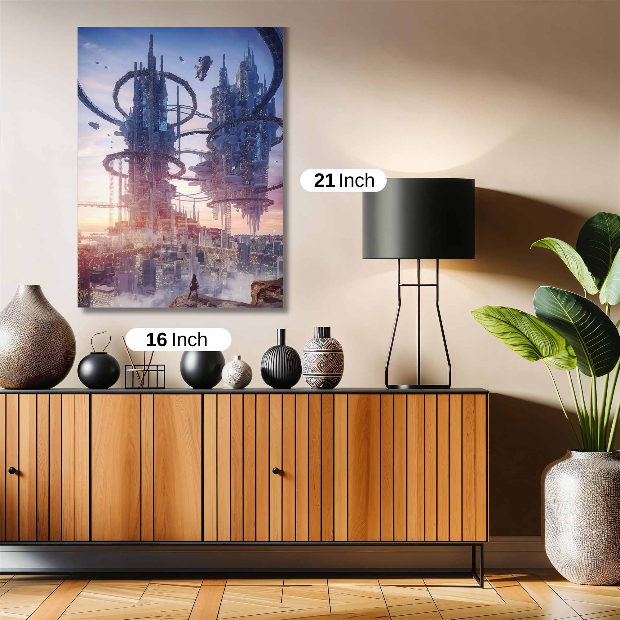 Futuristic Skyline Safe Wall Magnetic / M